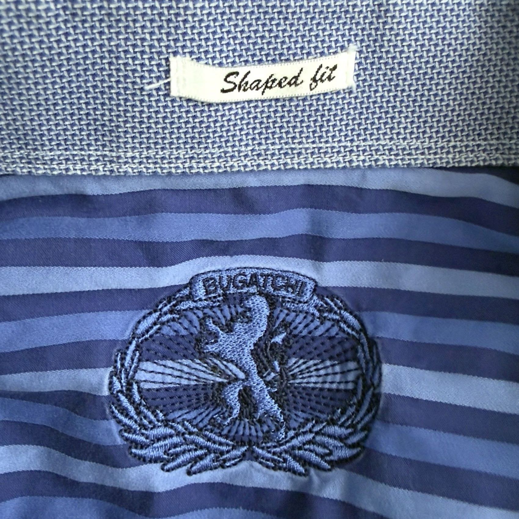 BUGATCHI Bugatchi Shaped Fit Cotton Striped Long Sleeve Button-Down Shirt Mens M Blue Shirt Size US M / EU 48-50 / 2 - 4 Thumbnail
