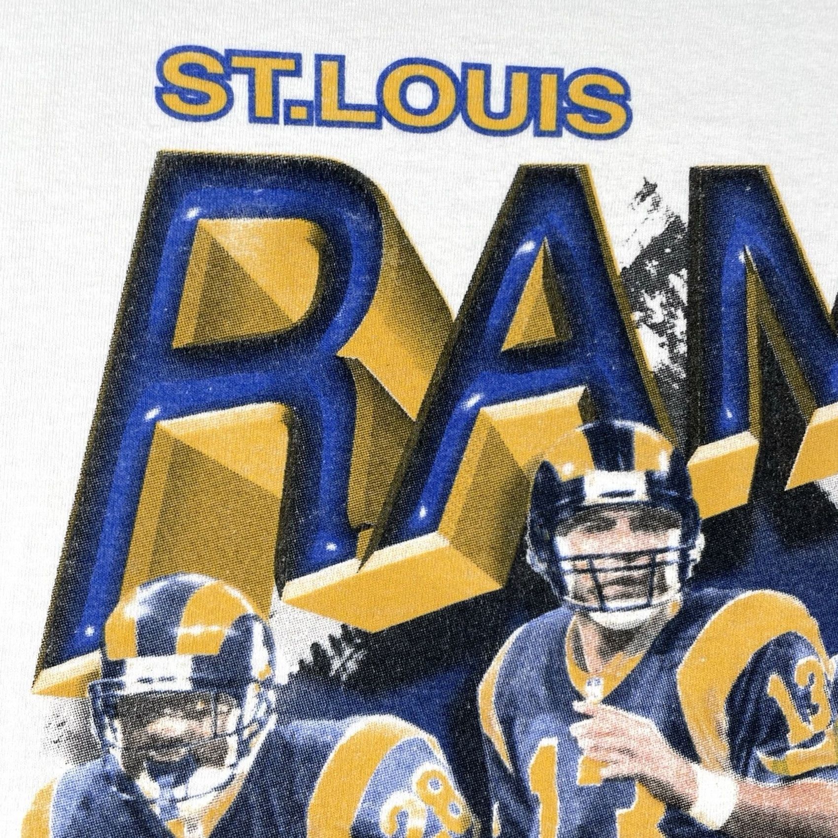 Vintage VINTAGE Cotton Park Shirt 2XL Mens White NFL St. Louis Rams Spirit 90s Classic Sports Park Cotton Shirt Size US XXL / EU 58 / 5 - 6 Thumbnail