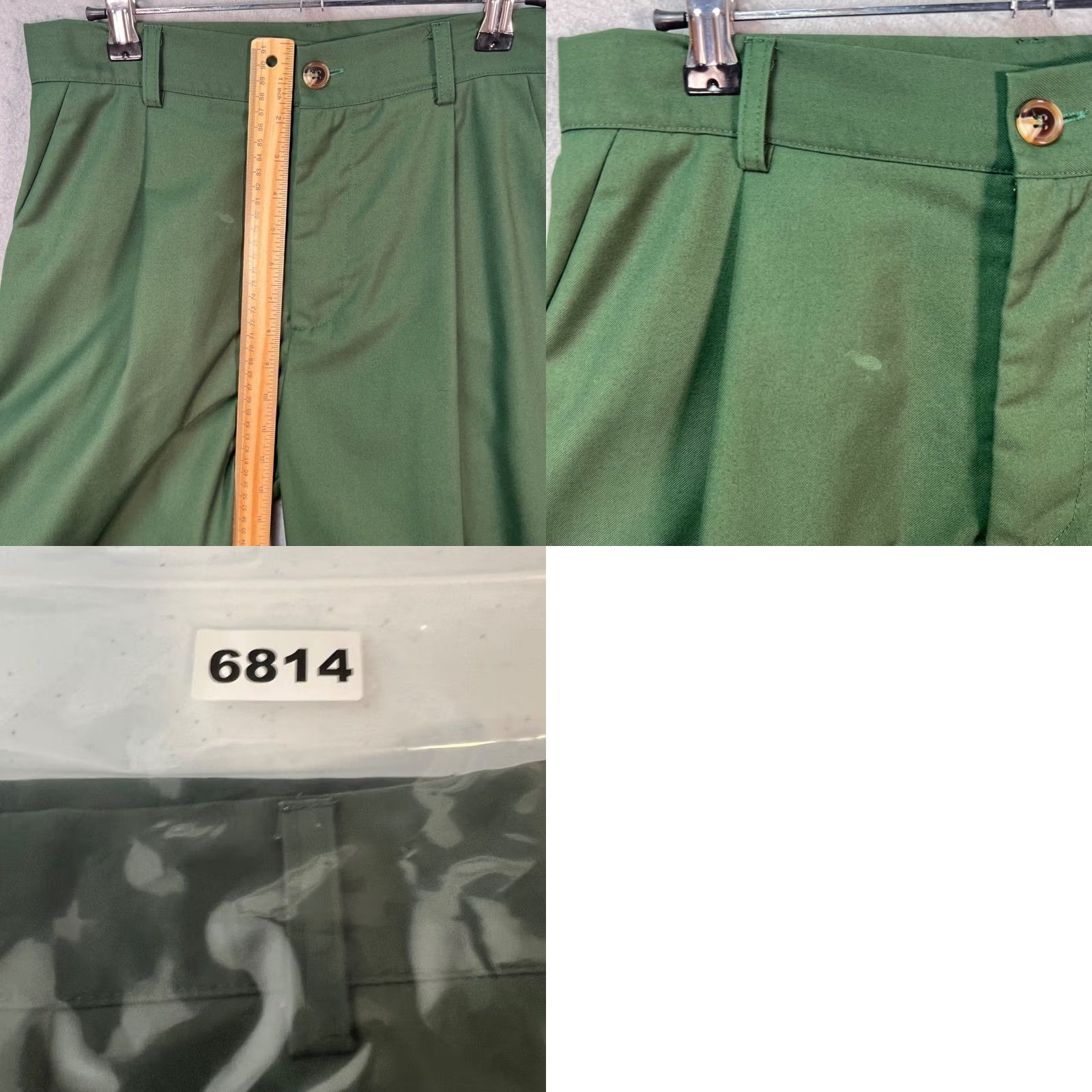 Cider Cider Womens Pants Casual Wide-Leg High-Waisted Green Polyester Front Pleated Inseam 28in Size M Size 32" / US 10 / IT 46 - 8 Thumbnail