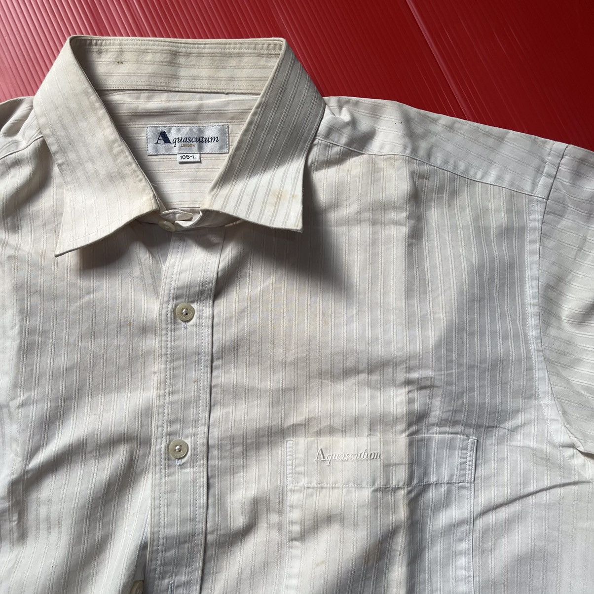 Aquascutum × Other UK Vintage Aquascutum of london Shirt long sleeve White stripes Size US XL / EU 56 / 4 - 11 Thumbnail