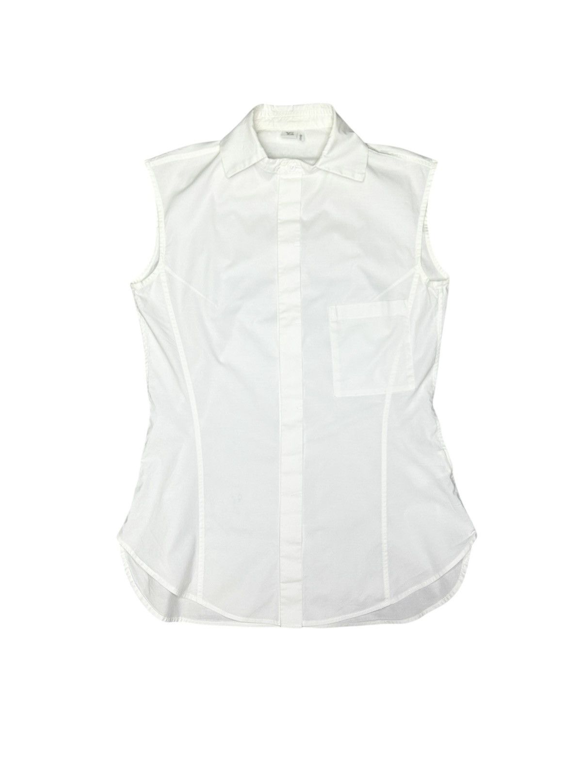 Y's Darted Sleeveless Button-Up Shirt Size XS / US 0-2 / IT 36-38 - 1 Thumbnail
