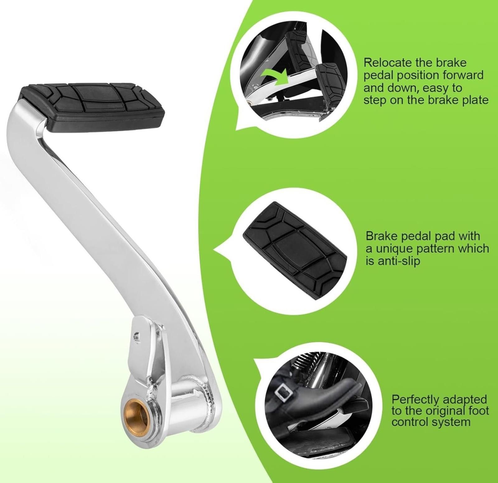 The Mountain Rear Brake Pedal Compatible with Harley Road Glide Road Size ONE SIZE - 6 Thumbnail