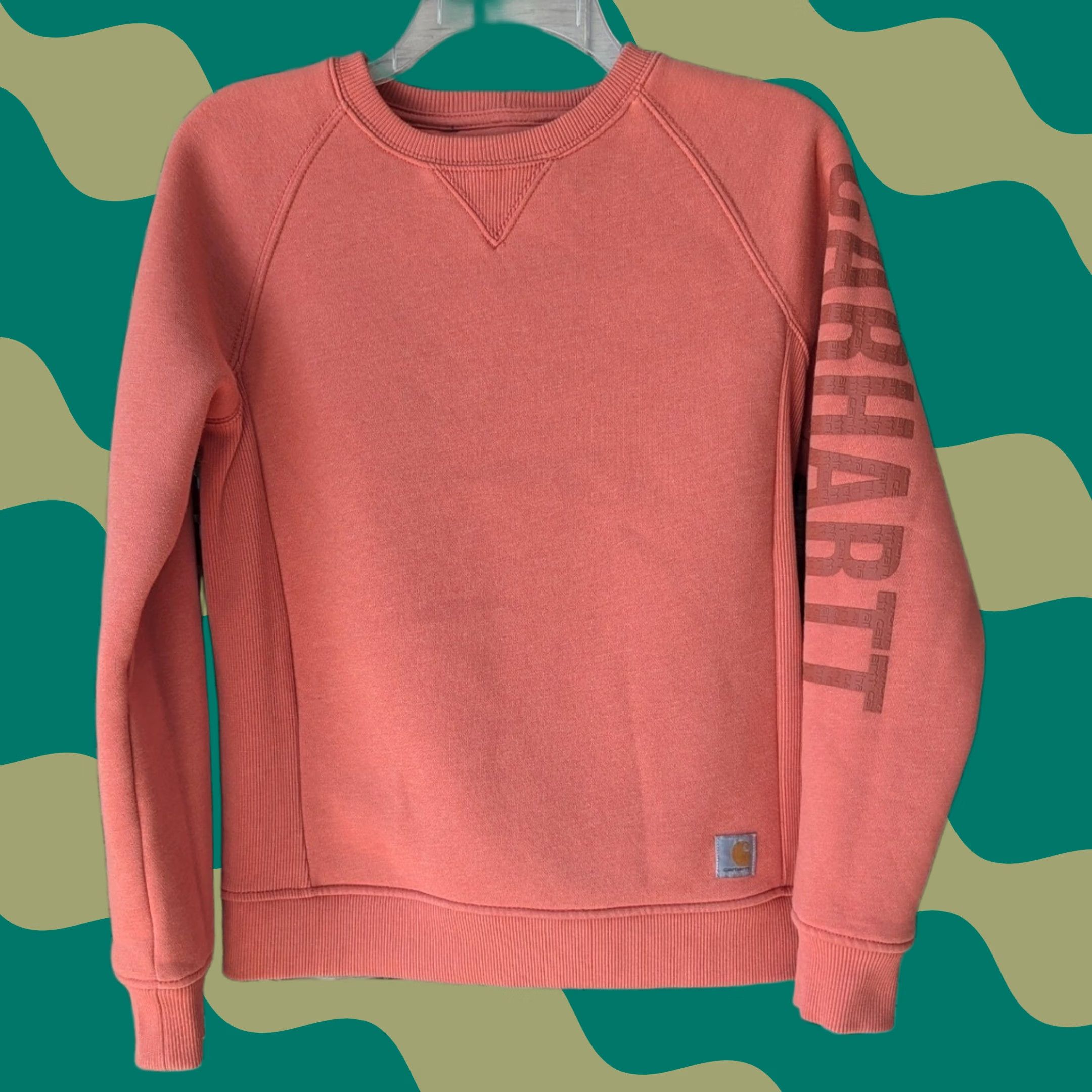 Carhartt Carhartt Sweatshirt Raglan Sleeve Coral Pink Logo Graphic Womens XS Crew Neck Pullover Pullover Sweatshirt Size XS / US 0-2 / IT 36-38 - 1 Thumbnail