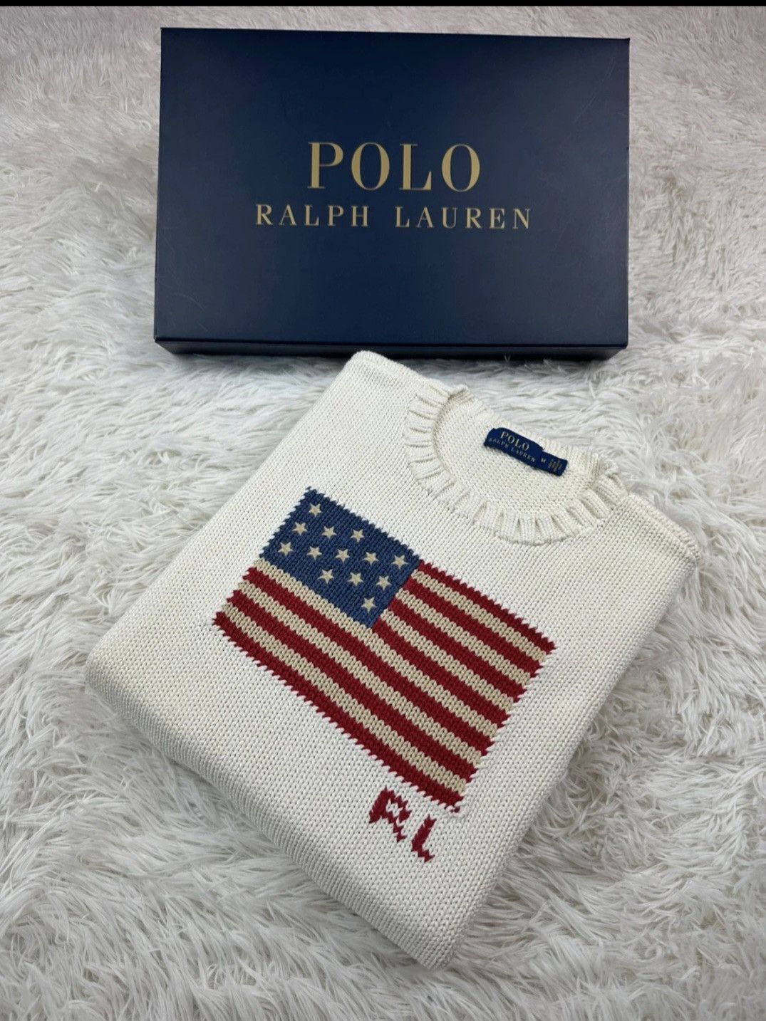 Ralph Lauren Flag Cotton Crewneck Sweater Size M / US 6-8 / IT 42-44 - 1 Thumbnail