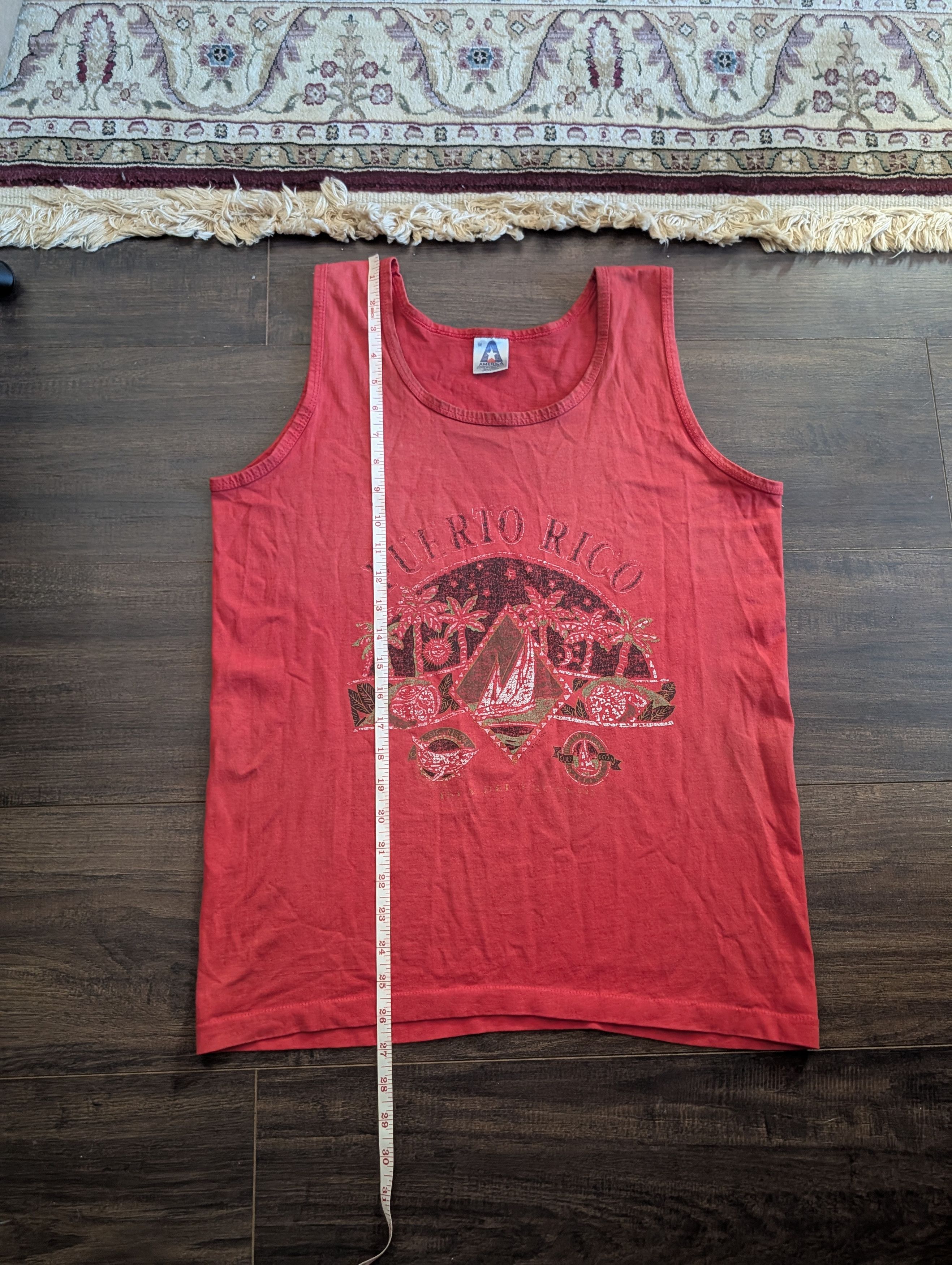 Vintage 90s single stitch MiUSA red Puerto Rico graphic tank top Size US M / EU 48-50 / 2 - 10 Thumbnail