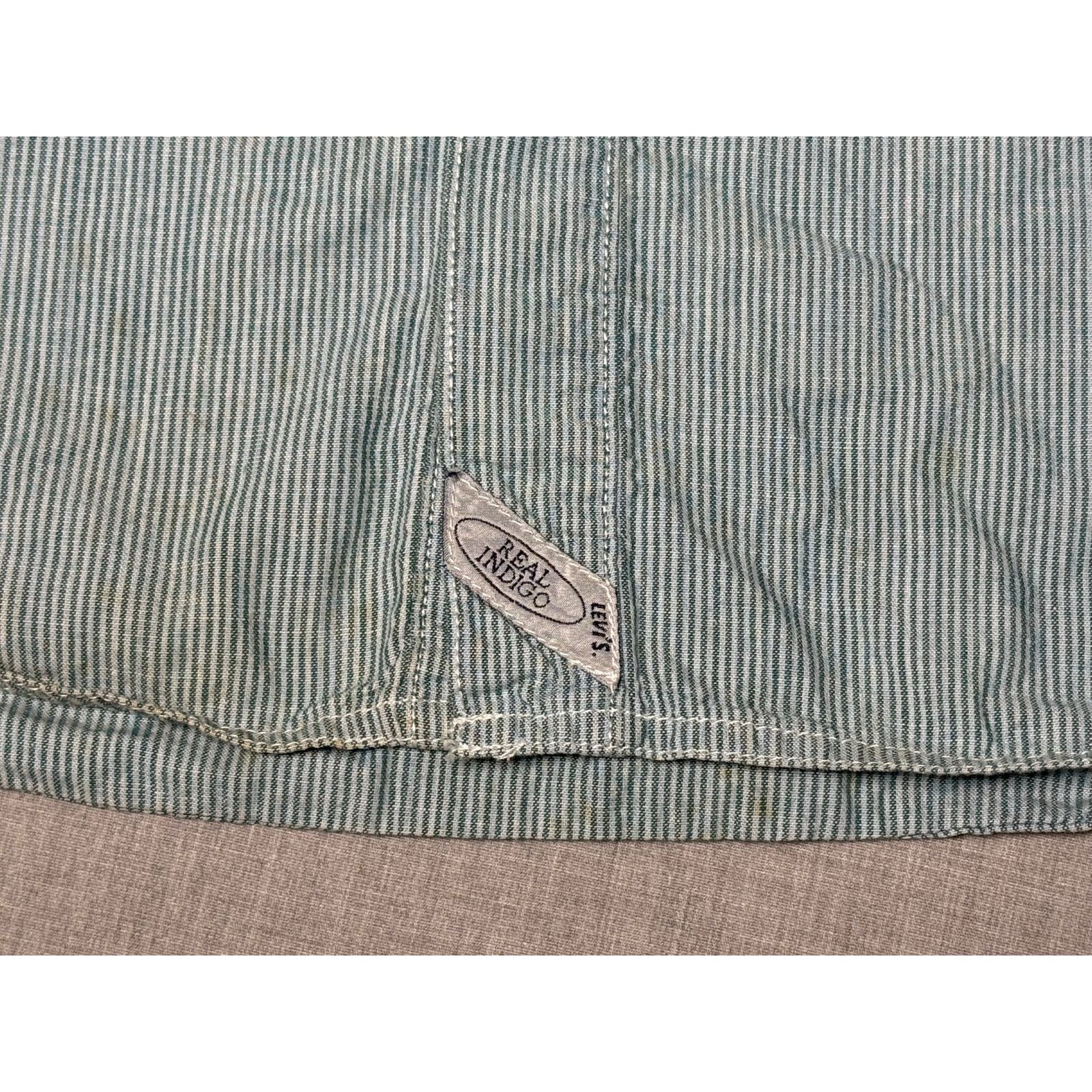 Levi's × Vintage Vintage 90s Levi’s Real Indigo Pinstripe Button Up Shirt M Size US M / EU 48-50 / 2 - 6 Thumbnail
