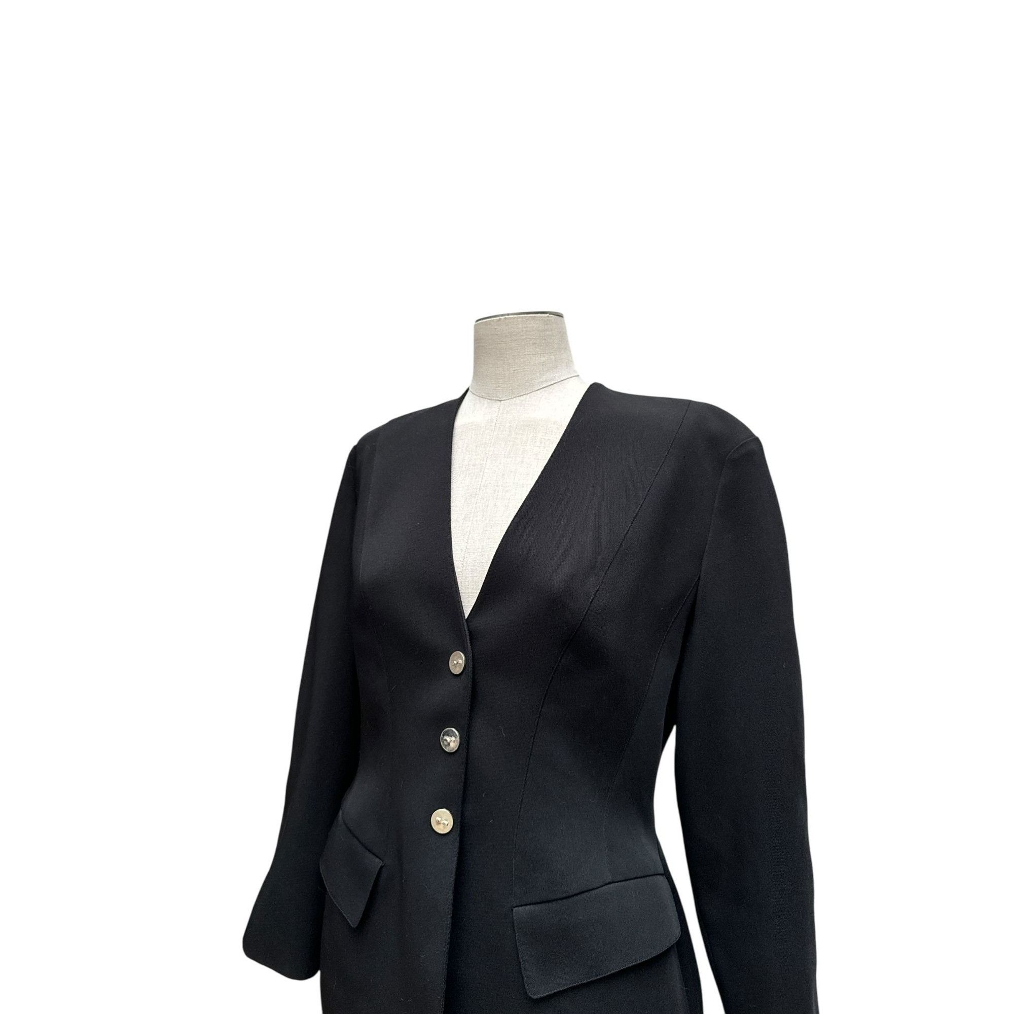 Mugler 1990s Black Structured Blazer Jacket Size M / US 6-8 / IT 42-44 - 3 Thumbnail