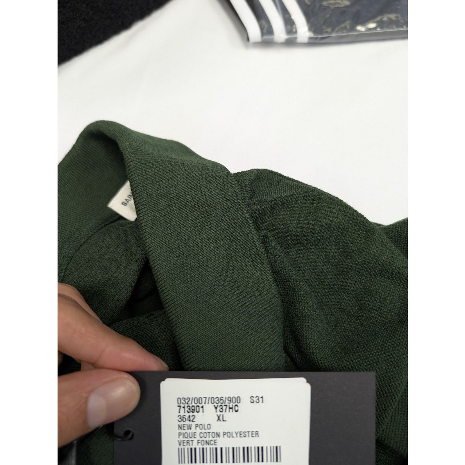 Saint Laurent Paris o1rshd1 Q:2 / Pique Cotton Polyester New Polo in Green Size US XL / EU 56 / 4 - 17 Thumbnail