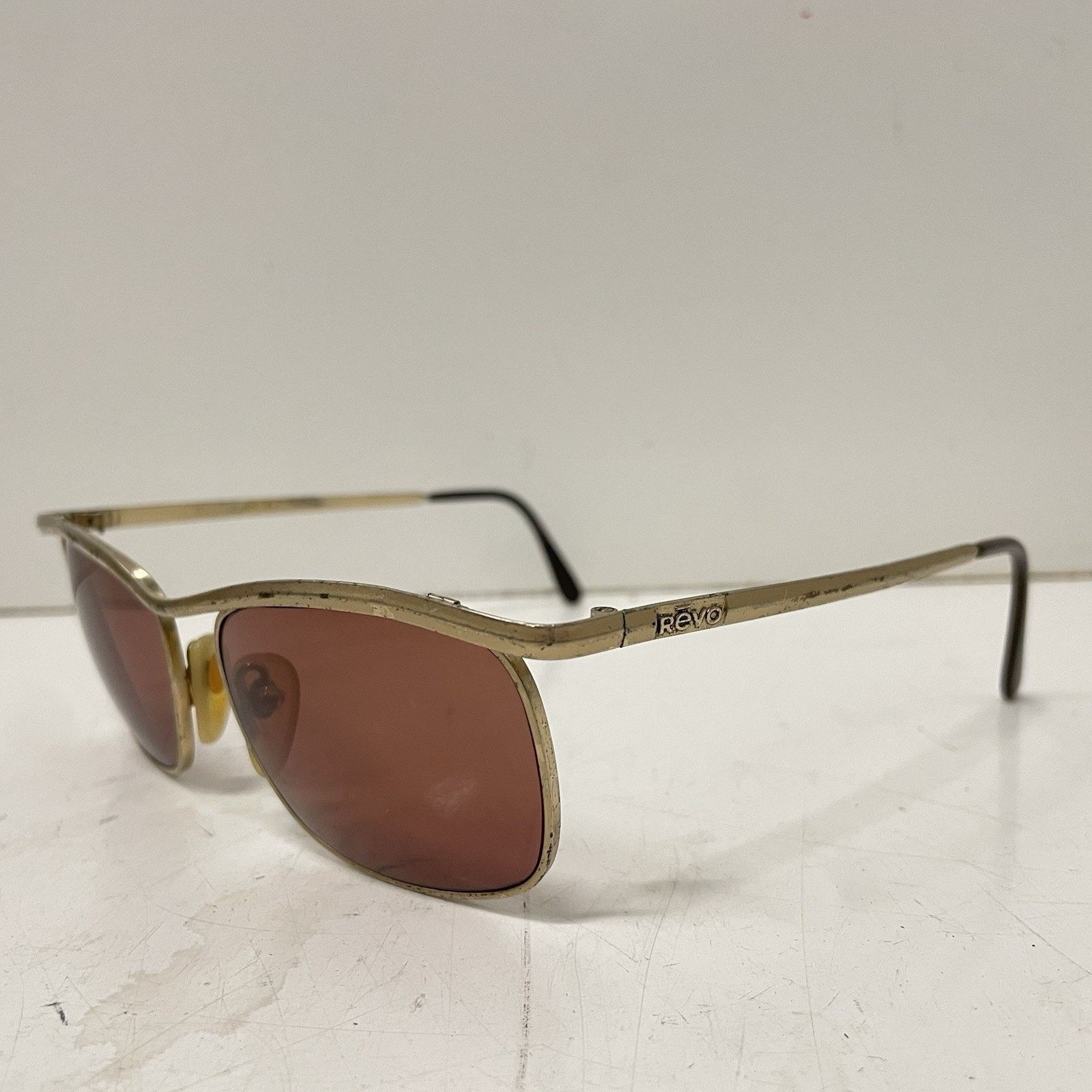 Death Row Records VTG 80’s Revo Malibu Sunglasses Gold Plate NASA Tech Japan Size ONE SIZE - 4 Thumbnail