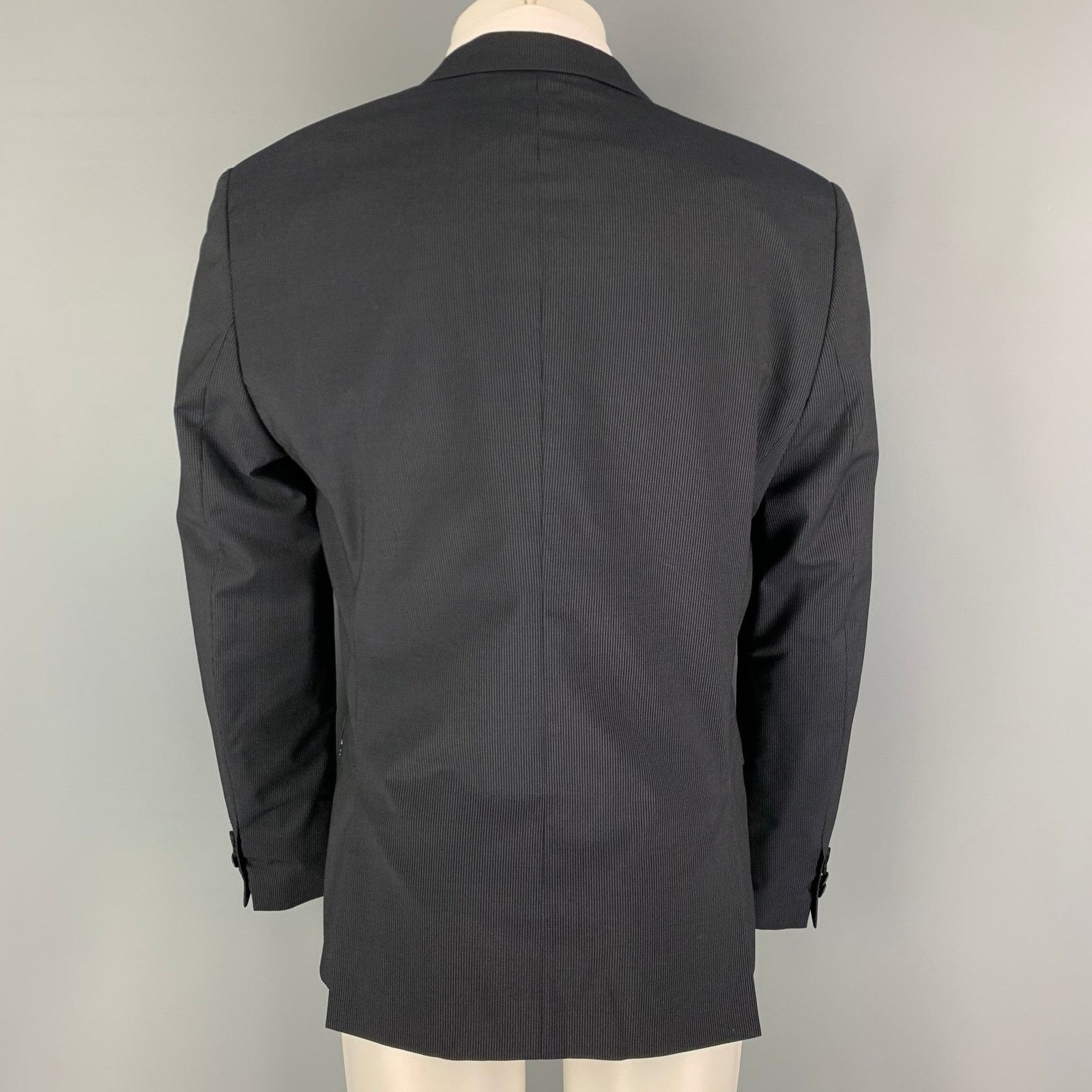 The Kooples Size 40 Navy Pinstripe Wool Peak Lapel Sport Coat Size 40R - 3 Thumbnail