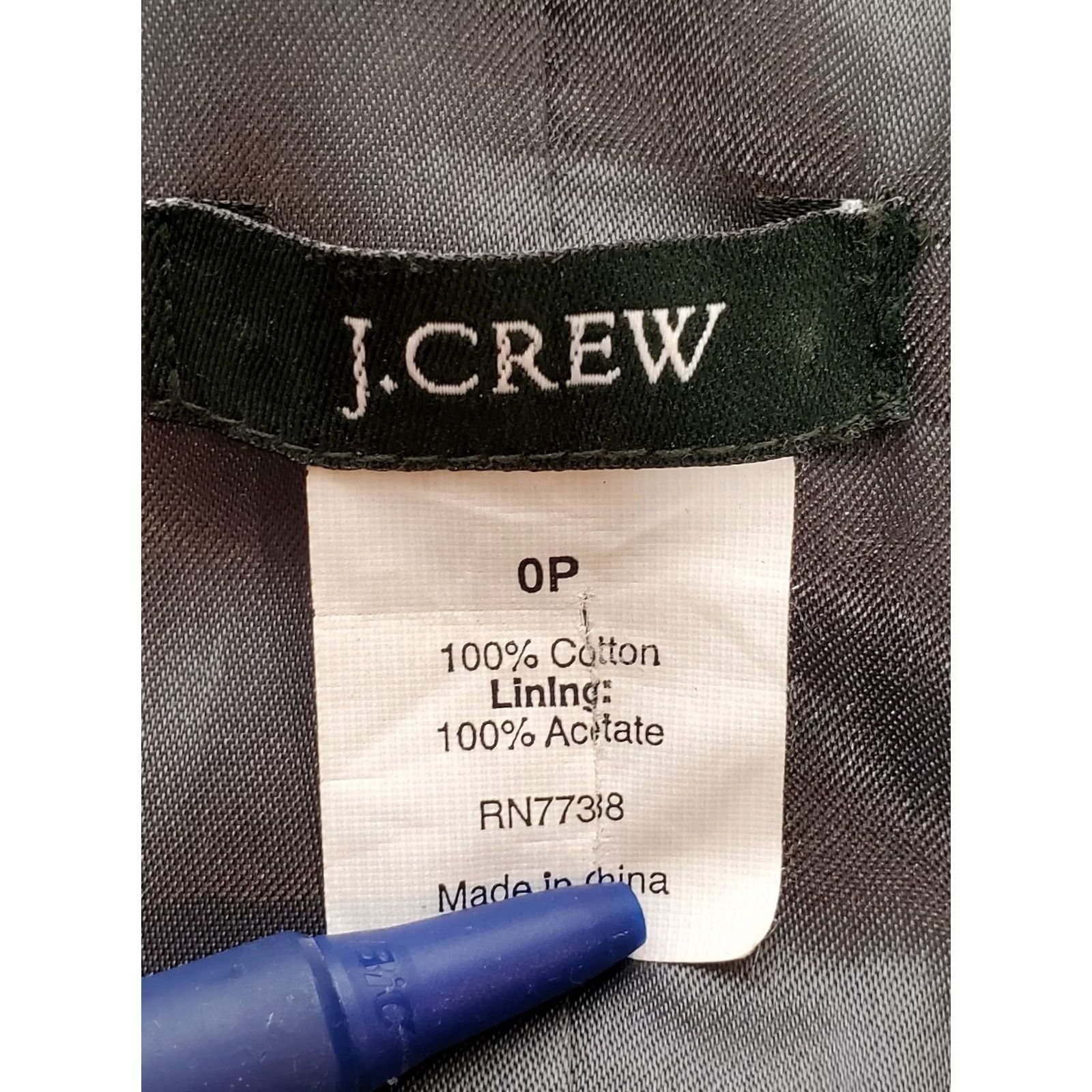 J.Crew J.CREW Black Velvet Cropped Blazer 100% Cotton Women's Petite 0P Blazer Jacket Shirt Style Womens 0P Black Velvet Cropped Blazer Size XS / US 0-2 / IT 36-38 - 6 Thumbnail