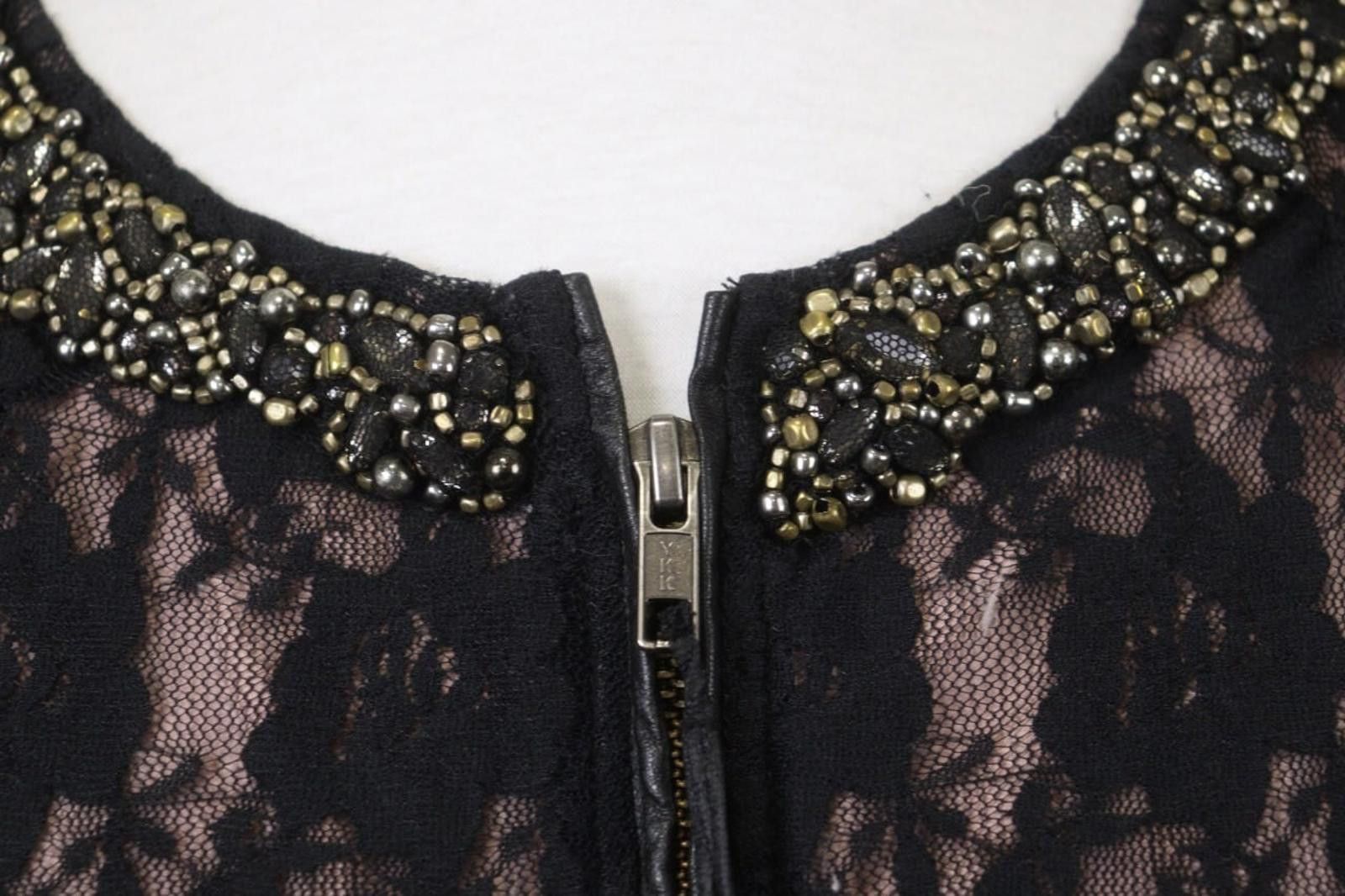 Diesel Diesel Black Lace Long Sleeve Beaded Bomber Jacket Size S Size S / US 4 / IT 40 - 4 Thumbnail