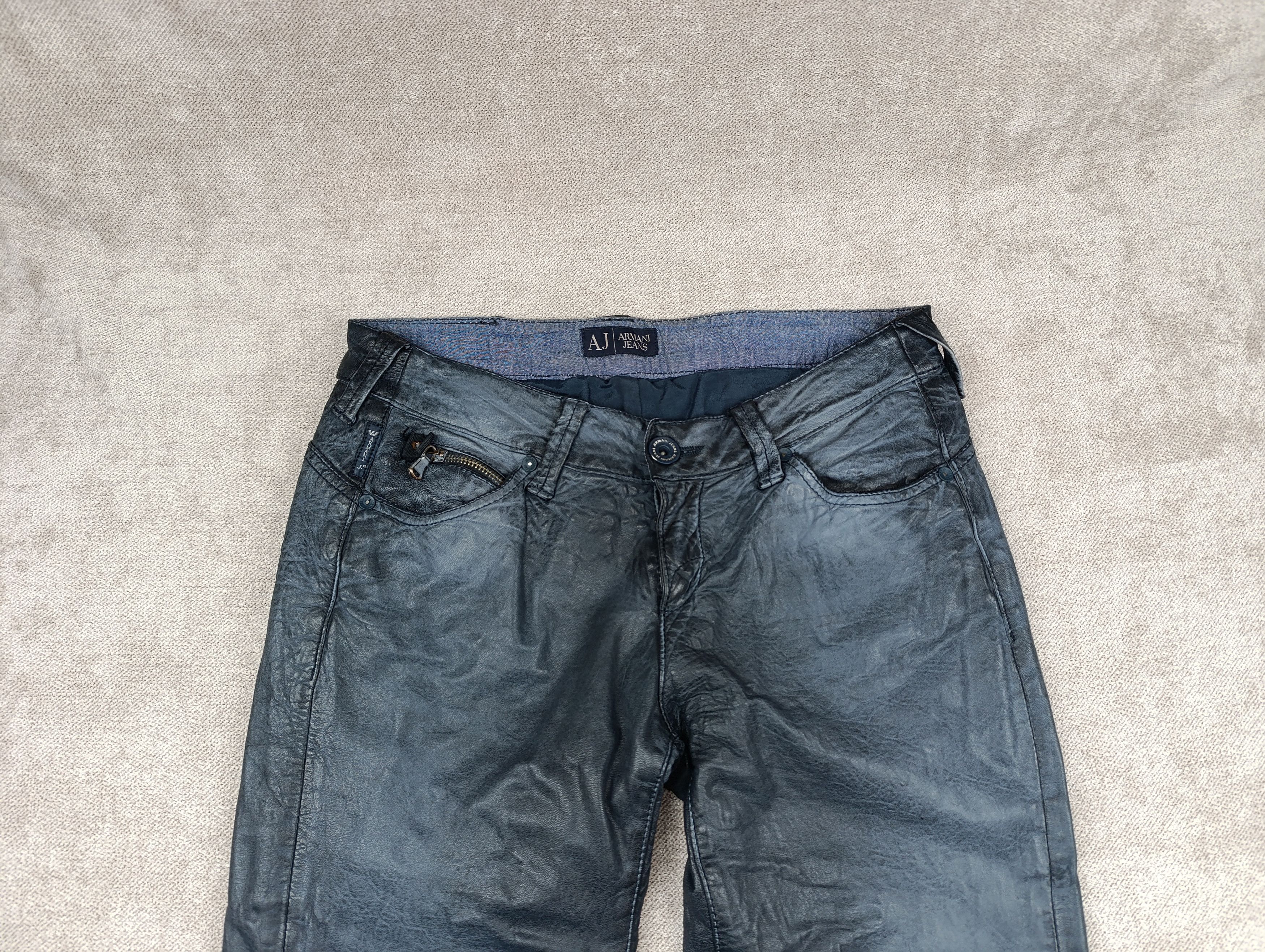 Armani 2000s Armani Navy Lamb Leather Slim Pants Size 30" / US 8 / IT 44 - 10 Thumbnail