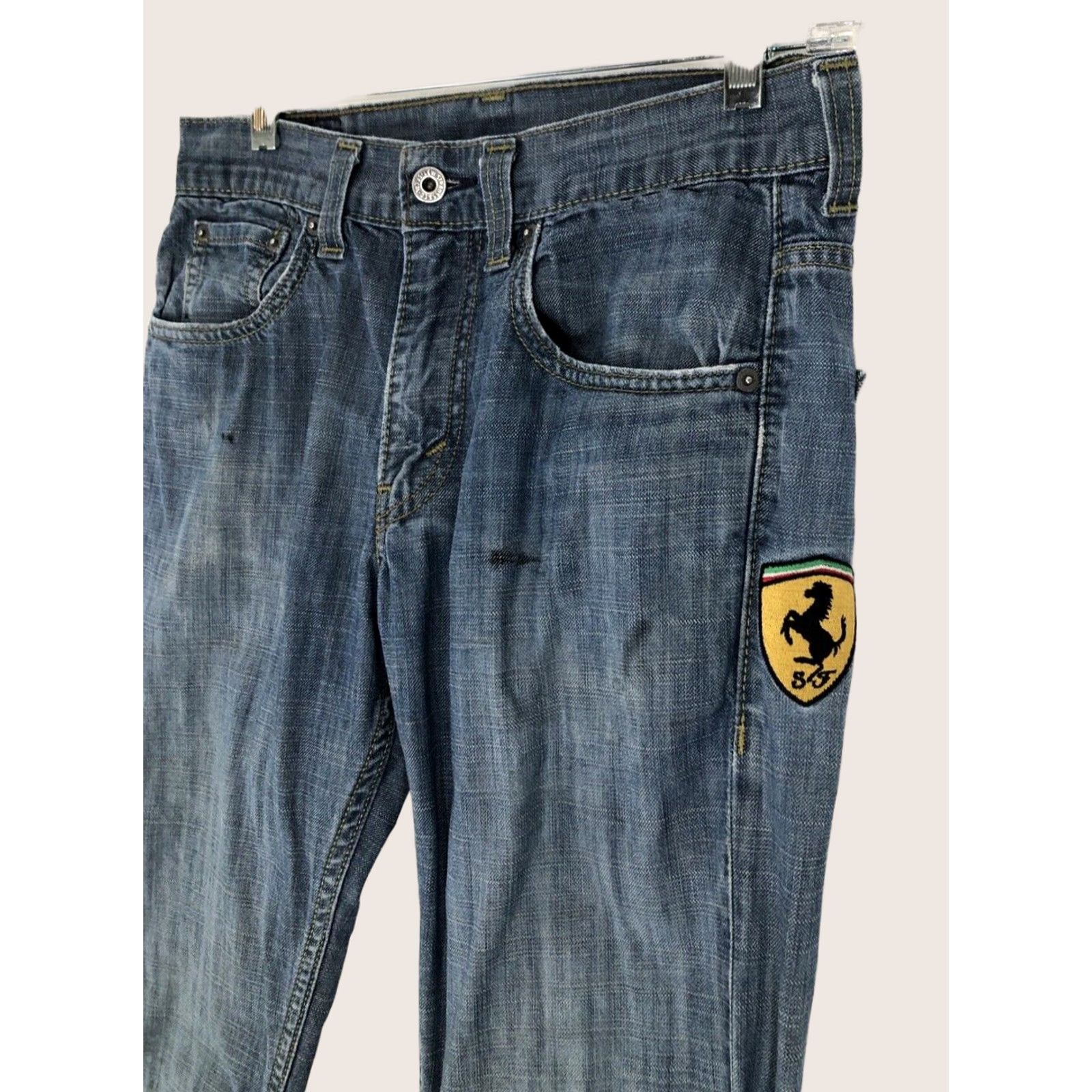 Levi's FERRARI SCUDERIA Levi's 511 Jeans Skinny Distressed 29x33 Mens Blue Jeans Size US 29 - 1 Thumbnail