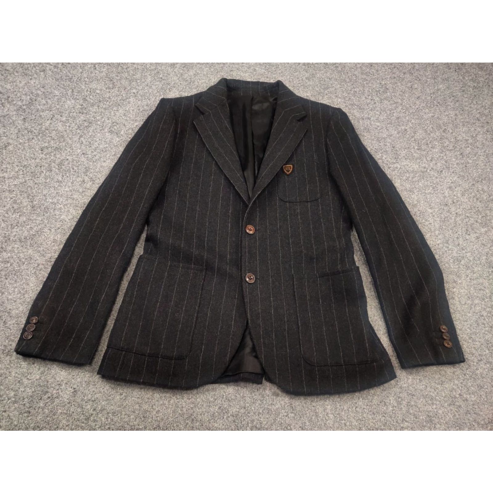 Polo Ralph Lauren VINTAGE Polo Ralph Lauren Black Wool Blend Pin Stripe Sports Blazer Jacket Men M Wool Blazer Black Stripe Vintage RRL Size US M / EU 48-50 / 2 - 3 Thumbnail