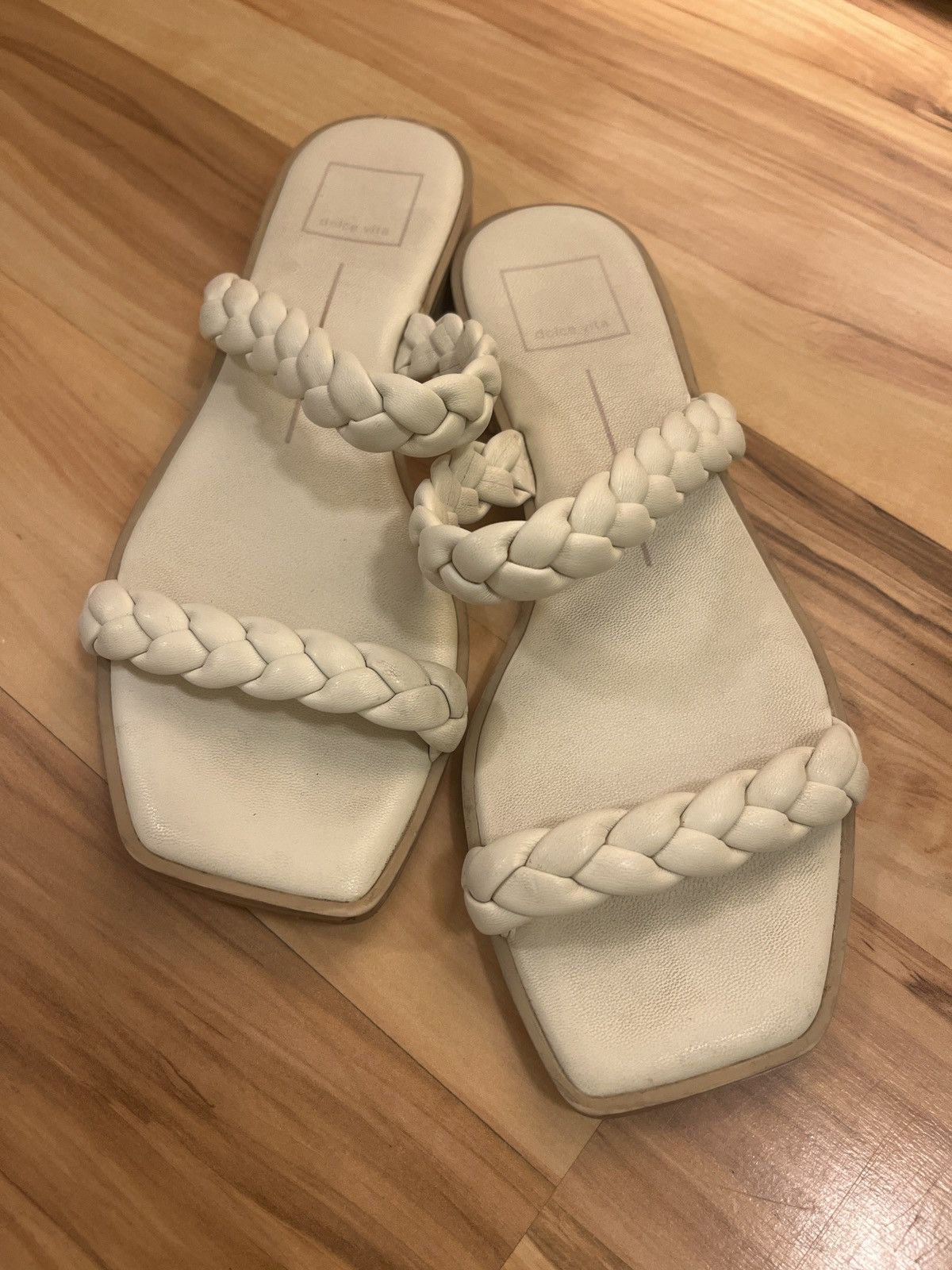 Dolce Vita Dolce Vita White Braided Sandals Size US 7 / IT 37 - 3 Thumbnail