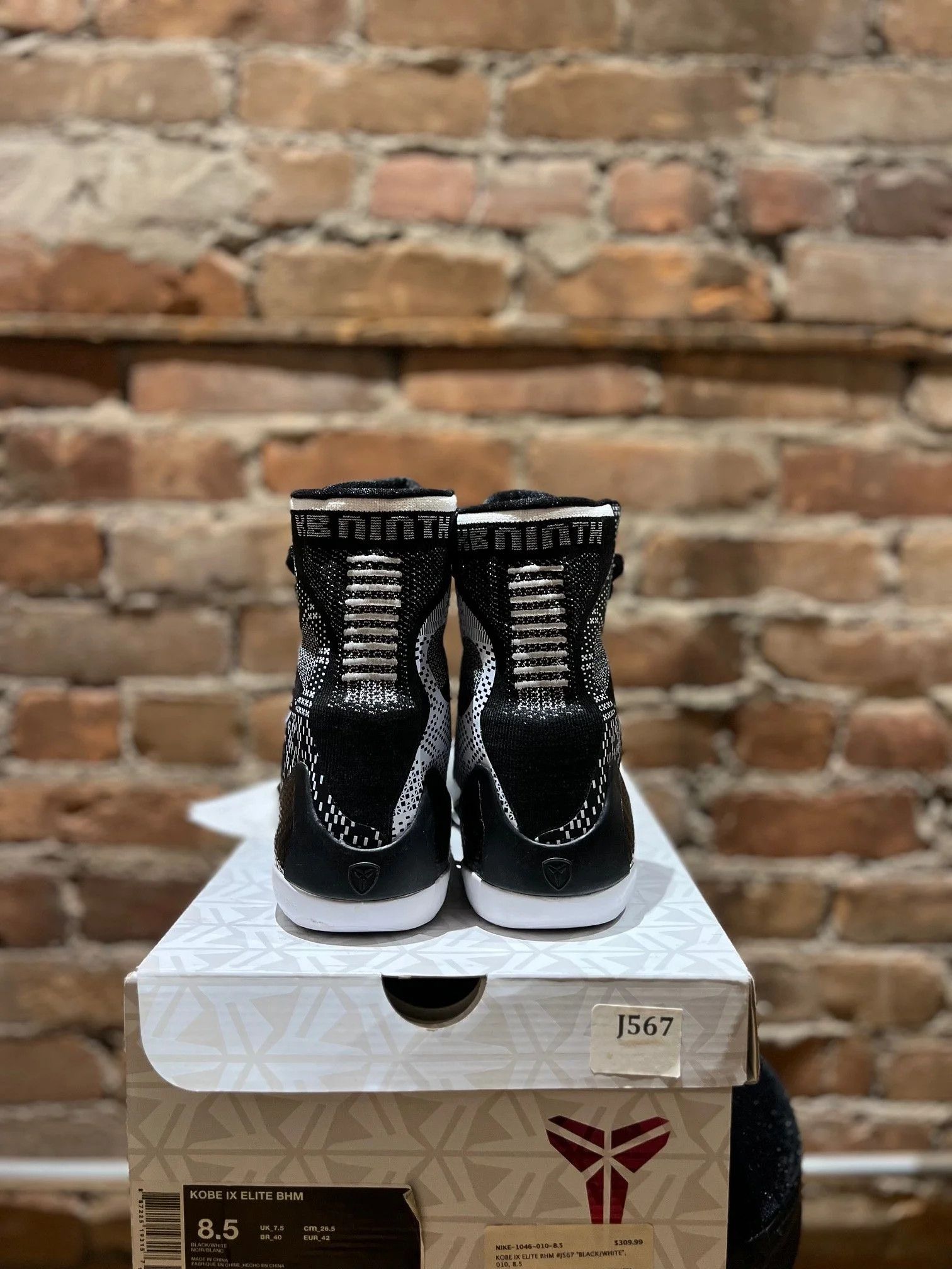 Nike Nike Kobe 9 Elite “BHM” – Black/White – Size 8.5 Size US 8.5 / EU 41-42 - 3 Thumbnail