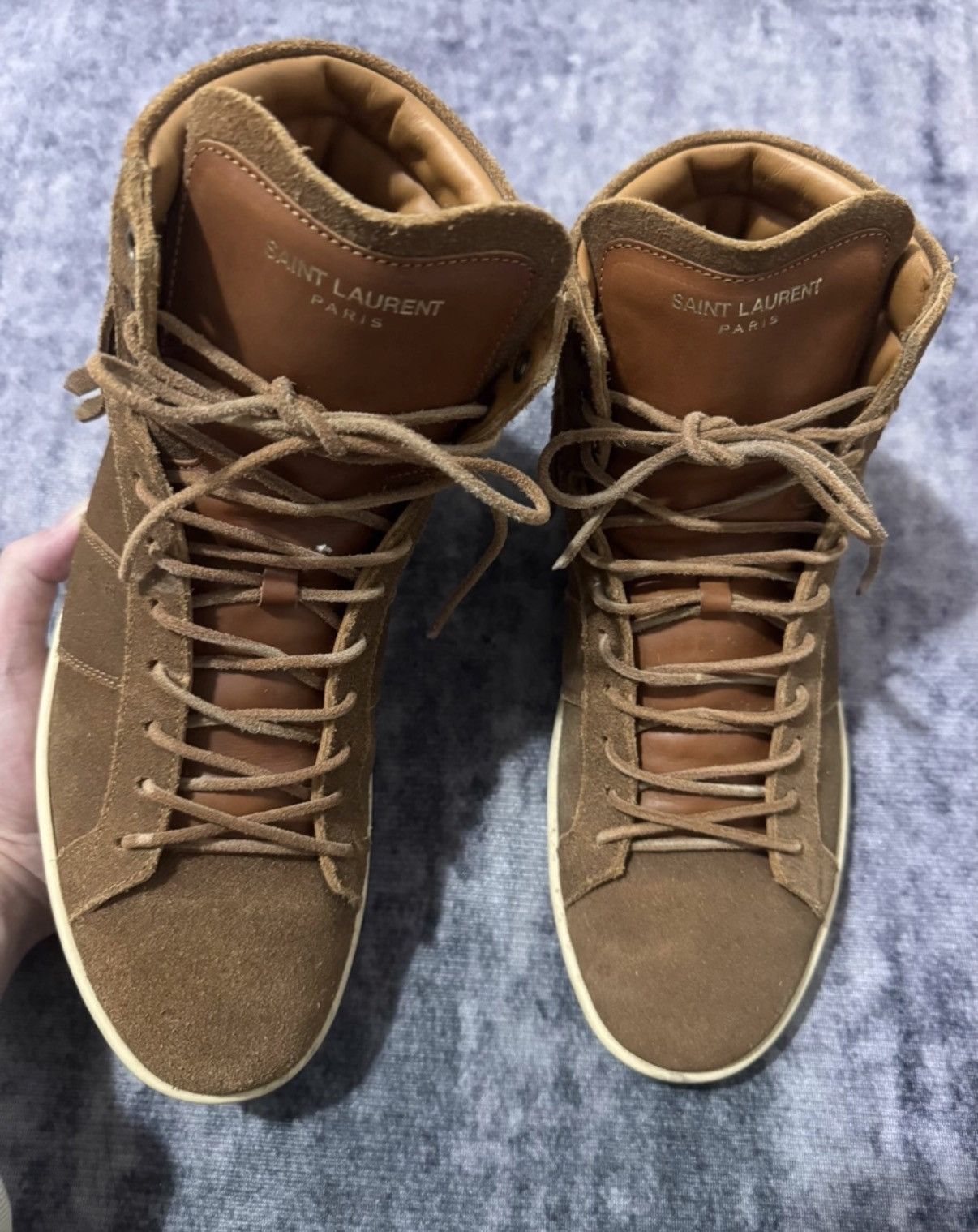 Saint Laurent Paris Saint Laurent (SLP) 15SS High-Top Suede Fringe Sneakers Size US 7 / EU 40 - 1 Thumbnail
