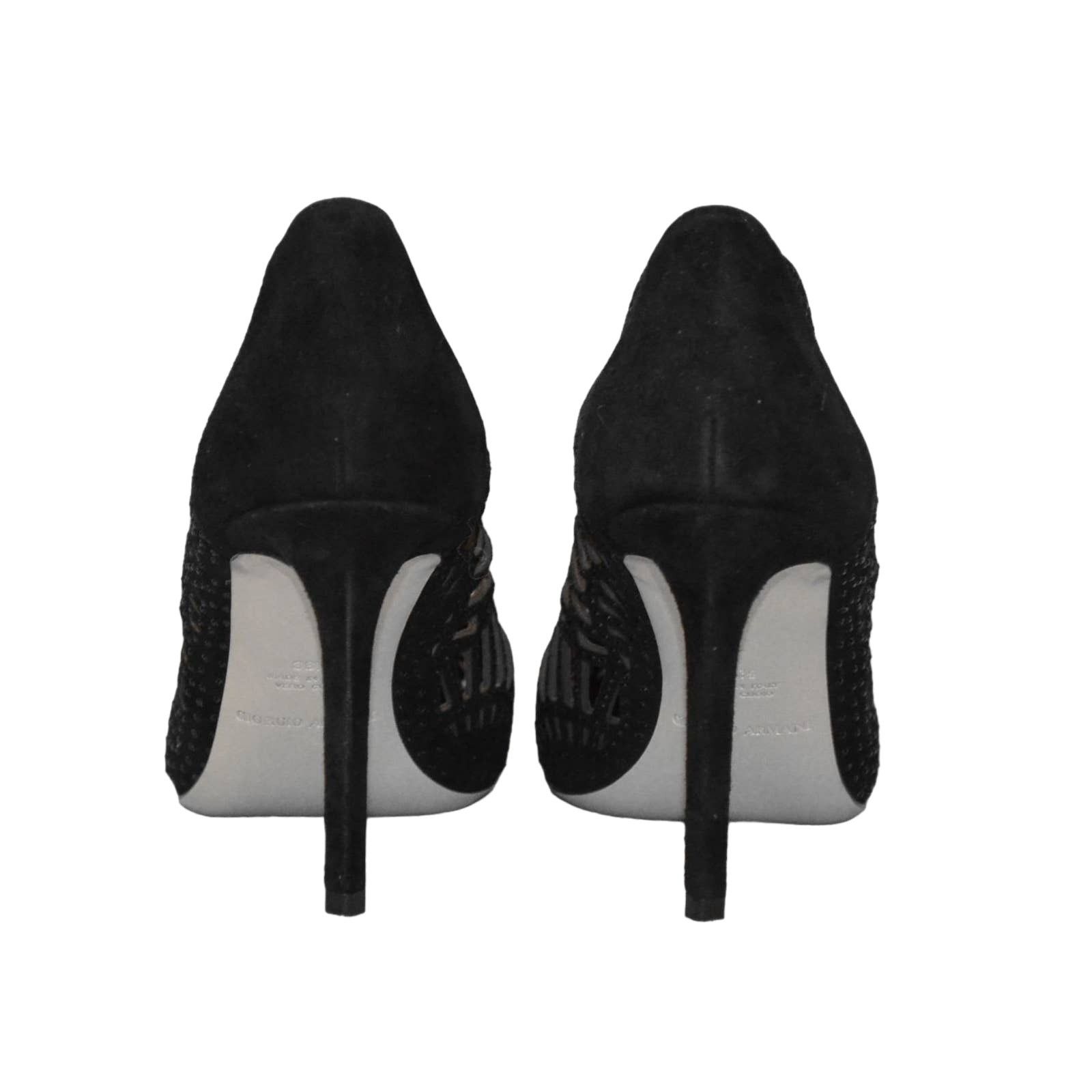 Giorgio Armani I0 NEW GIORGIO ARMANI Scalloped Suede Heels Shoes 38.5 $1075 Size US 8.5 / IT 38.5 - 4 Thumbnail