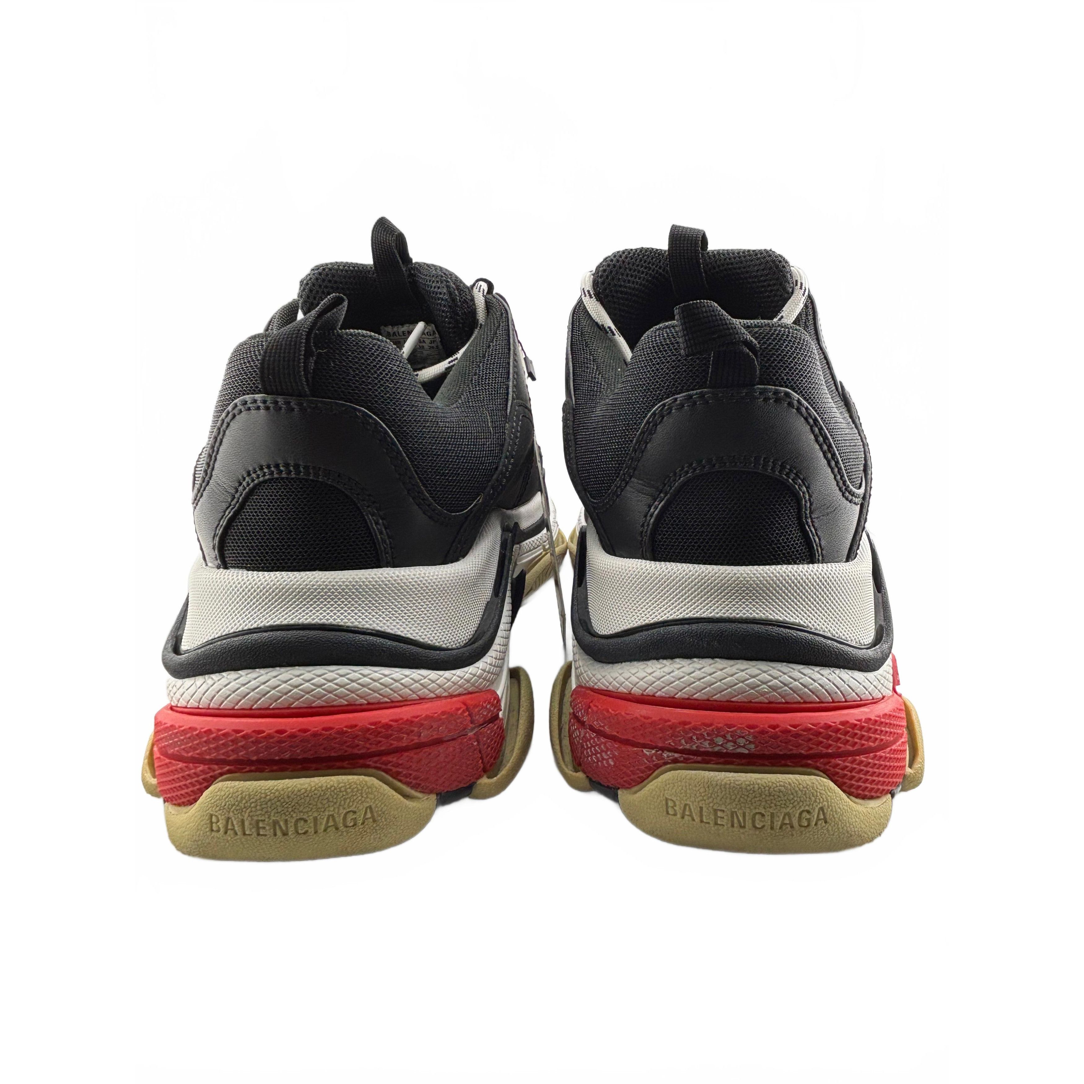 Balenciaga Balenciaga Triple S Black White Red (2018 Reissue) Size US 12 / EU 45 - 2 Thumbnail