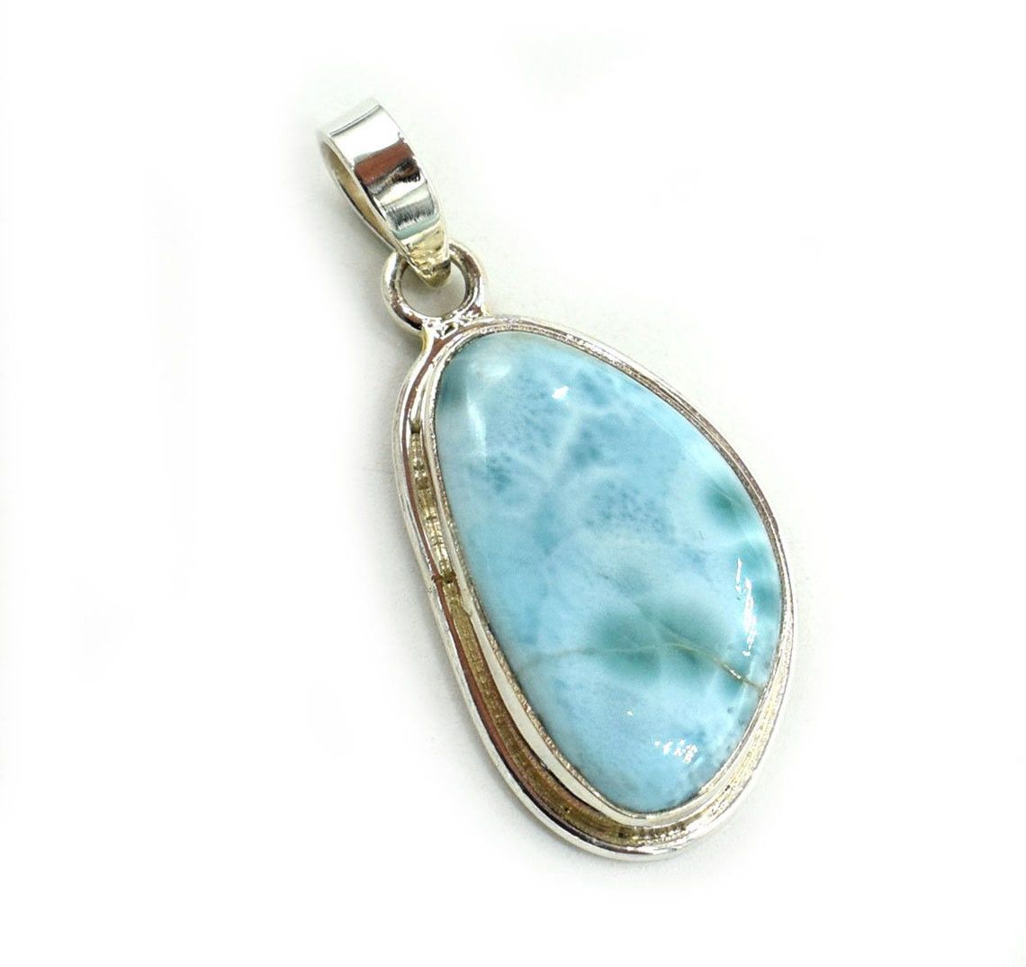 Handmade Blue Larimar Gemstone Pendant, 925 Sterling Silver Pendant, Size ONE SIZE - 2 Thumbnail
