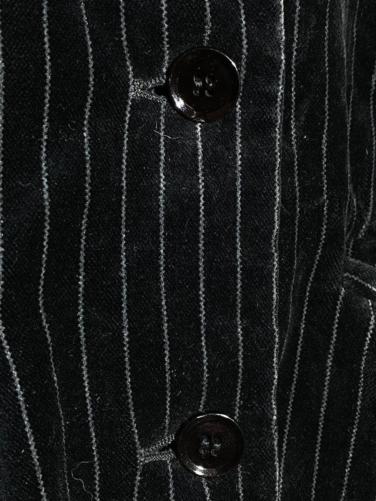 Armani Vintage 90s Armani Jeans Velour Striped Black Women’s Blazer Size M / US 6-8 / IT 42-44 - 13 Thumbnail