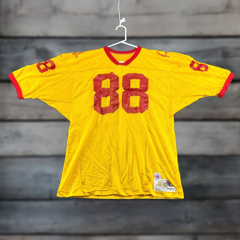 Vintage VINTAGE Russell Football Jersey Mens XL Yellow Red McDonalds All American 70s Crew Neck Short Sleeve Logo USA Size US XL / EU 56 / 4 - 1 Thumbnail