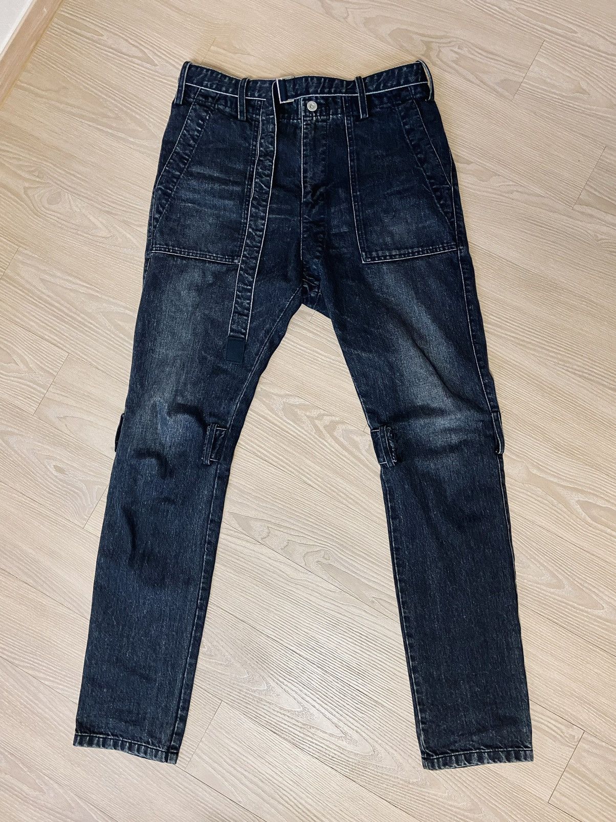 Sacai Sacai Distressed Stonewashed Denim Jeans Size US 31 - 9 Thumbnail
