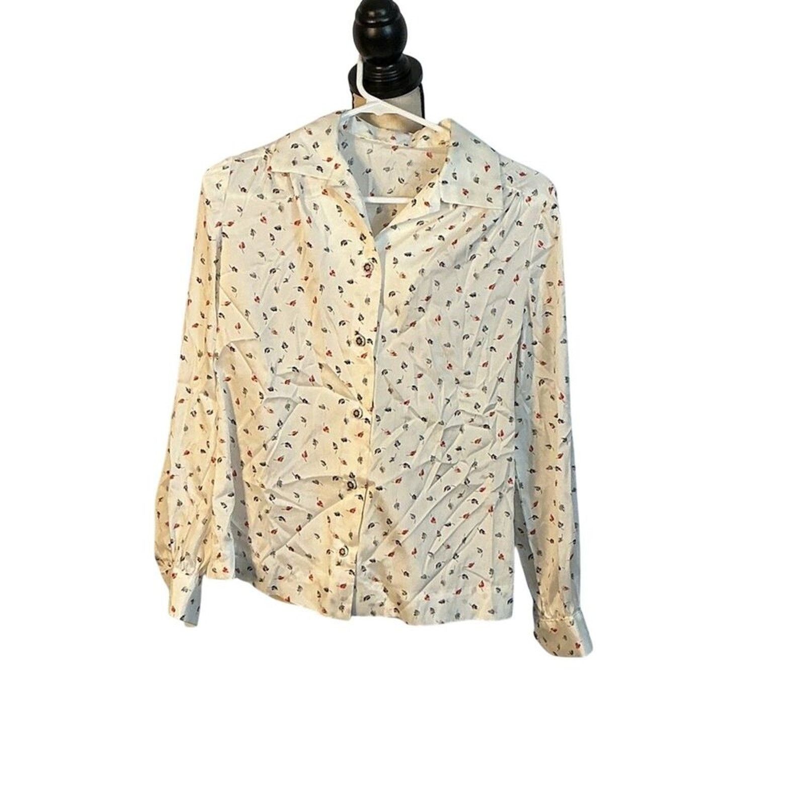 Other Vintage Floral Button Front Blouse Small Cottagecore Retro Size S / US 4 / IT 40 - 1 Thumbnail