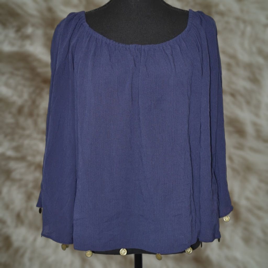Lilly Pulitzer Lilly Pulitzer Blouse Top S Blue Flare Sleeve Regular Women Bohemian Casual Party/Cocktail Size S / US 4 / IT 40 - 1 Thumbnail