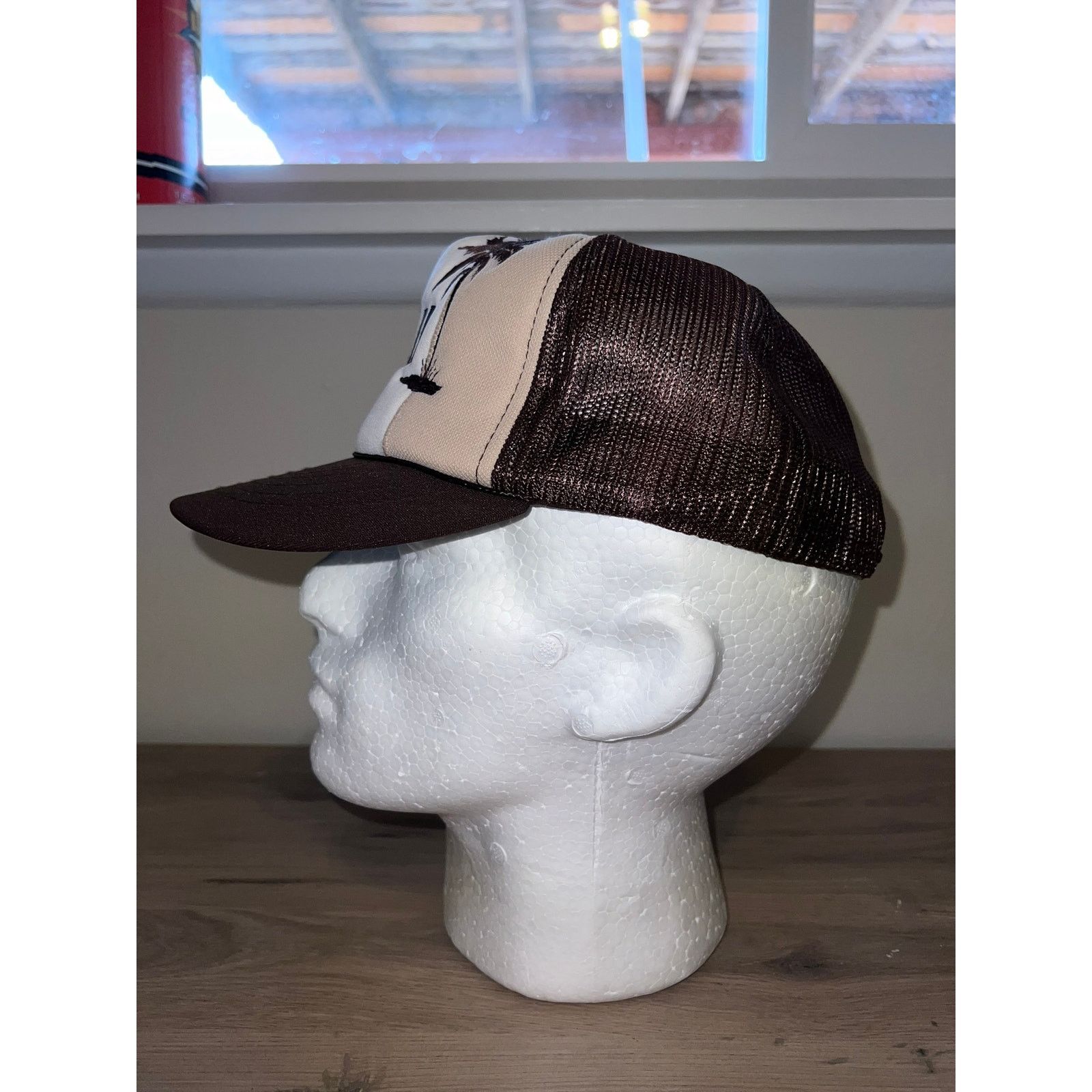 Vintage vintage Hawaii Palm Trees White Brown Hat Headwear vTG OS Size ONE SIZE - 4 Thumbnail