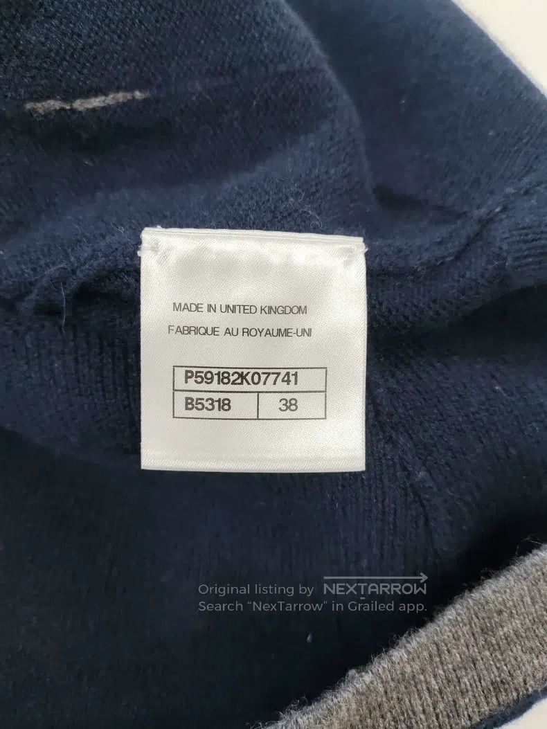 Chanel Blue and gray colour-blocked cashmere knitted cardi