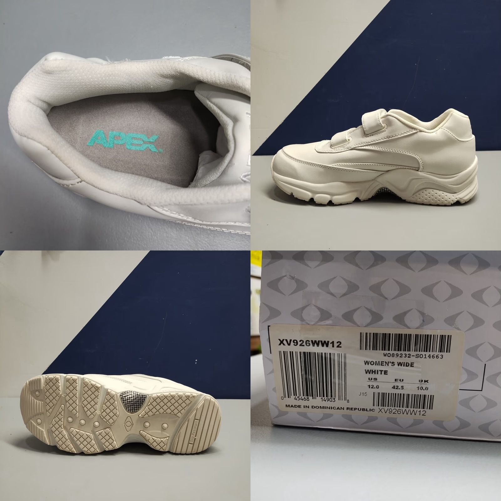 Doublet Apex Womens Walking Sneakers 12W White Logo Round Toe Low Top Size XL / US 12-14 / IT 48-50 - 8 Thumbnail