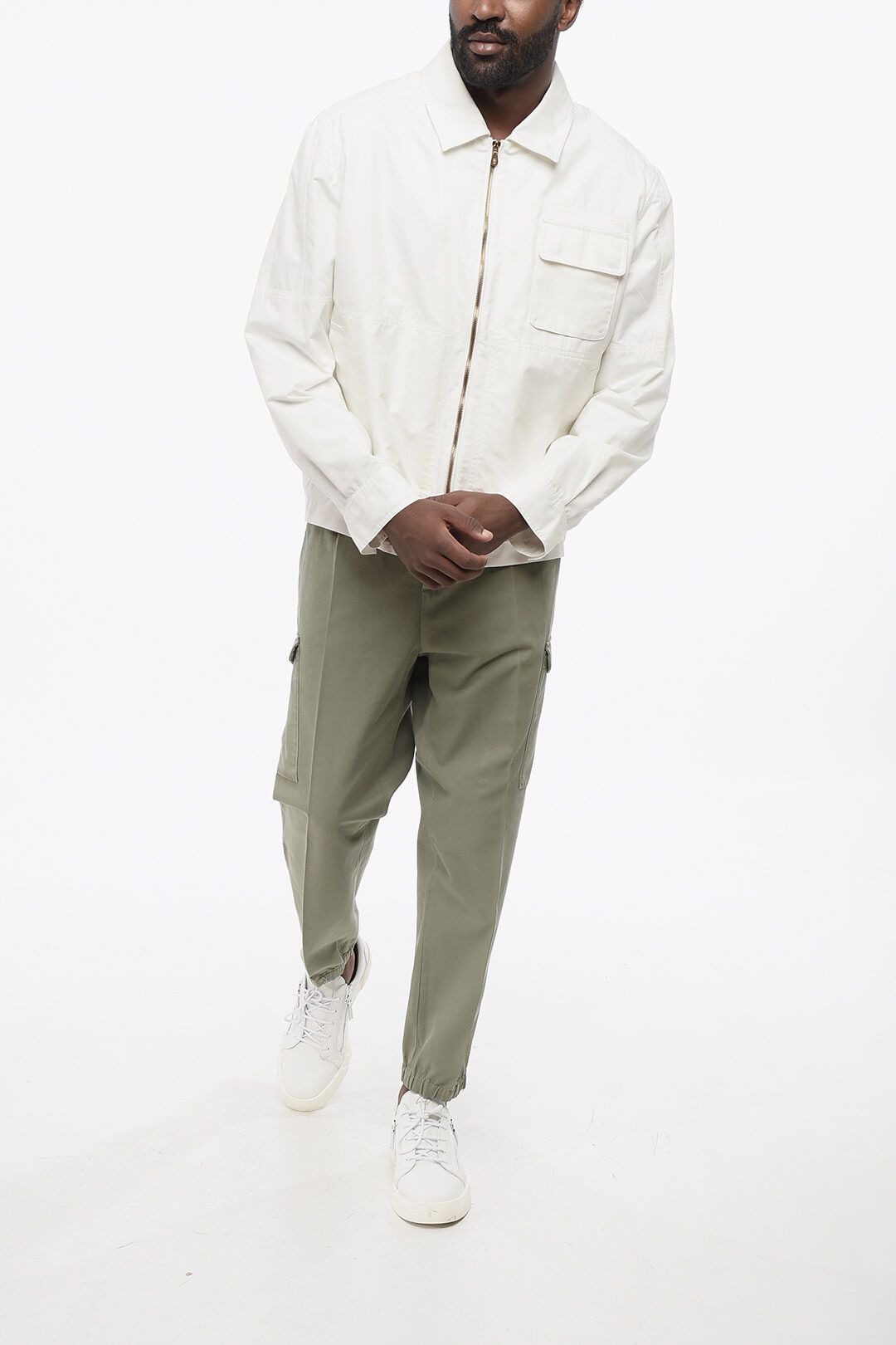 Brunello Cucinelli og1mm0725 Cotton Blend Overshirt in White Size US XL / EU 56 / 4 - 4 Thumbnail