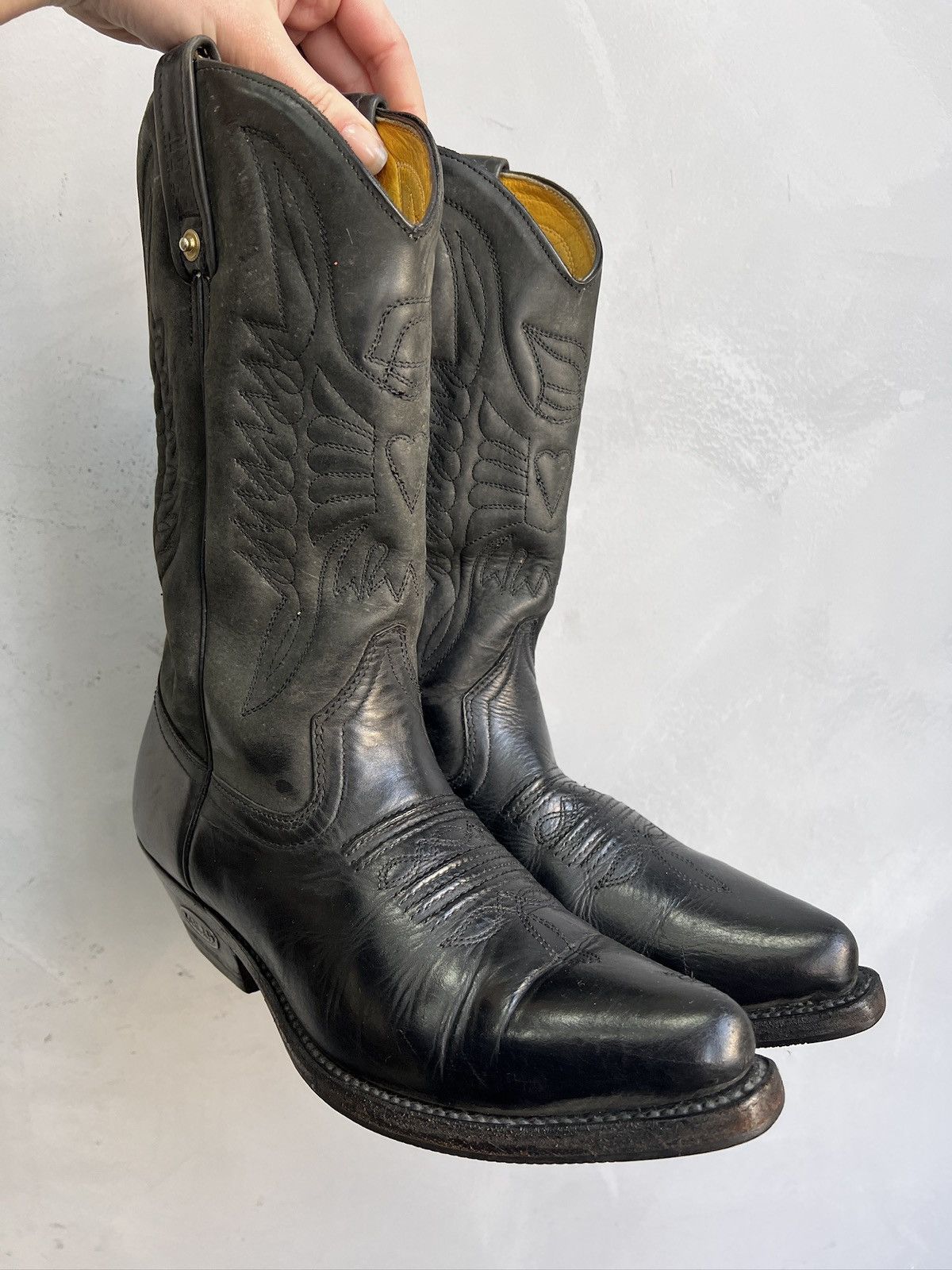 Western Rise Western High Leather Boots Moto 90’s Guidi retro style Size US 8 / EU 41 - 2 Thumbnail