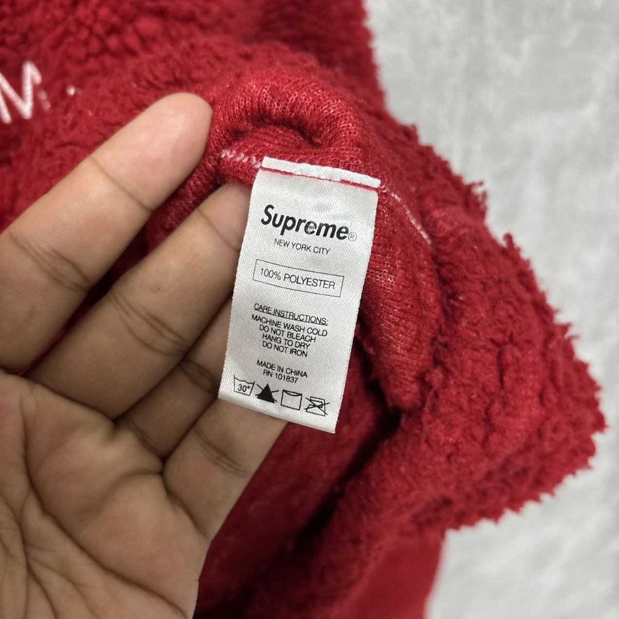 RARE SUPREME SHERPA FLEECE FW2015 RED XL