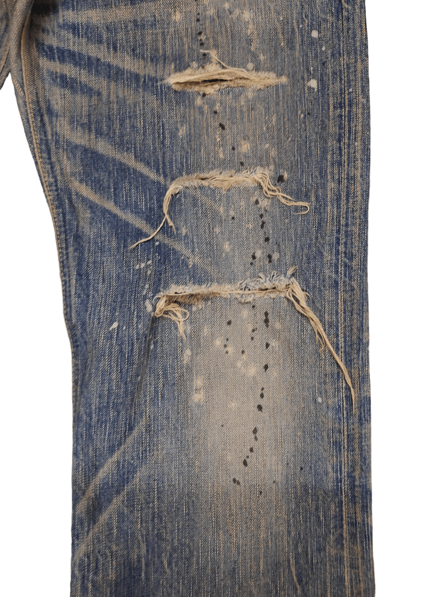 Le Grande Bleu (L.G.B.) Flare Jeans Edwin Blue Trip Clawmark Distress Faded Bootcut Size US 32 / EU 48 - 6 Thumbnail