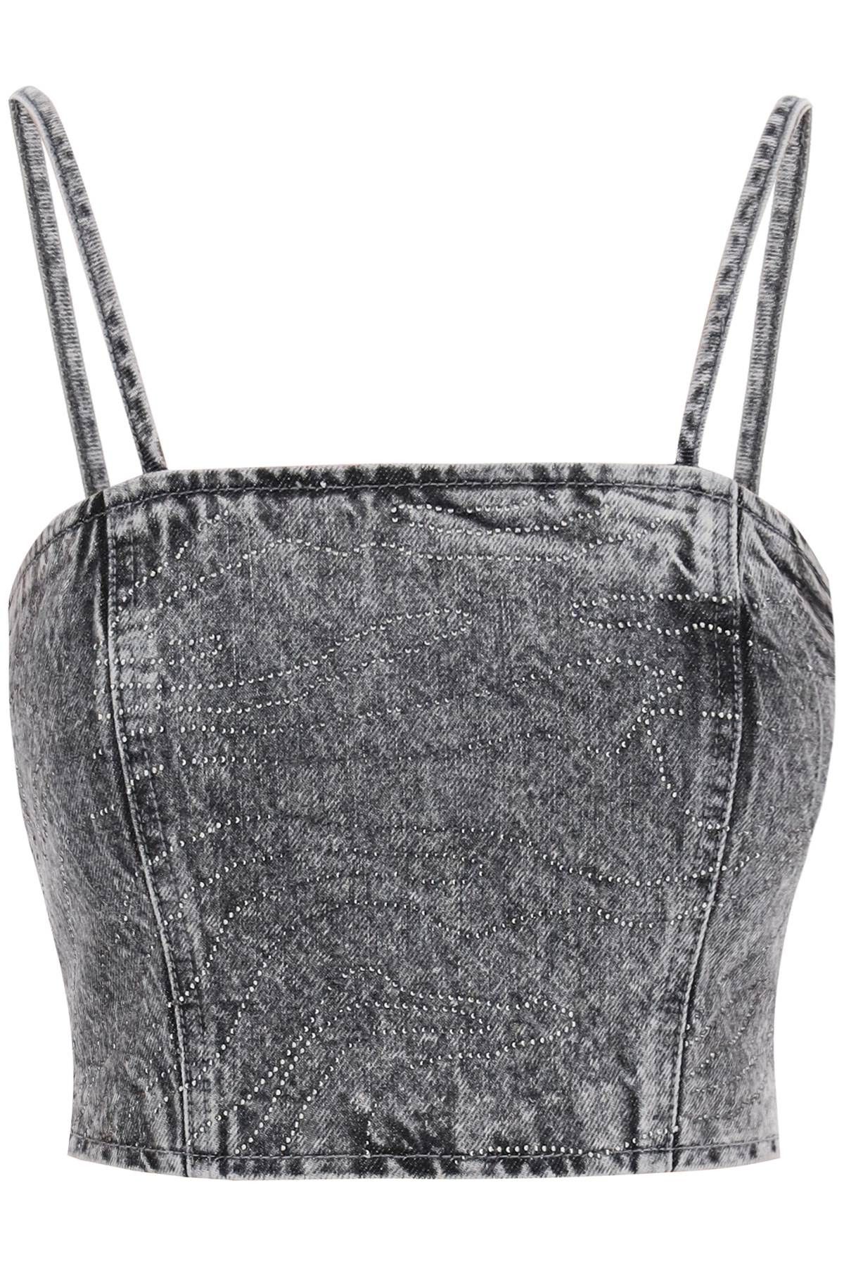 image of Rotate Birger Christensen Rotate Sleeveless Top With in Grey Denim, Women's (Size Small)