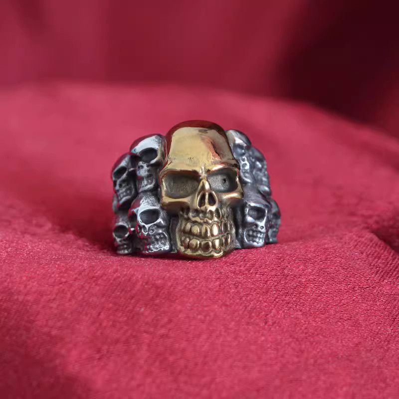 Jewelry Skull Jewelry Rings Open Size Chrome Ring (Size 7-13) Size ONE SIZE - 1 Thumbnail