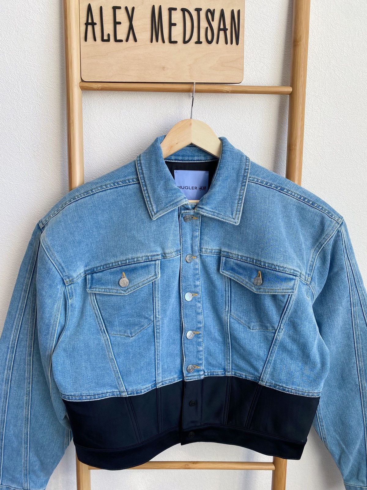 H&M × Mugler × Thierry Mugler Mugler x H&M Denim Jacket Size L Size US L / EU 52-54 / 3 - 13 Thumbnail
