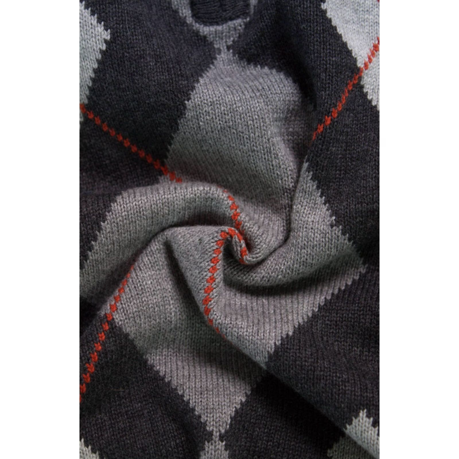 Izod VINTAGE IZOD Argyle Half Zip Sweater Gray X-Large Men's? Size XL / US 12-14 / IT 48-50 - 3 Thumbnail