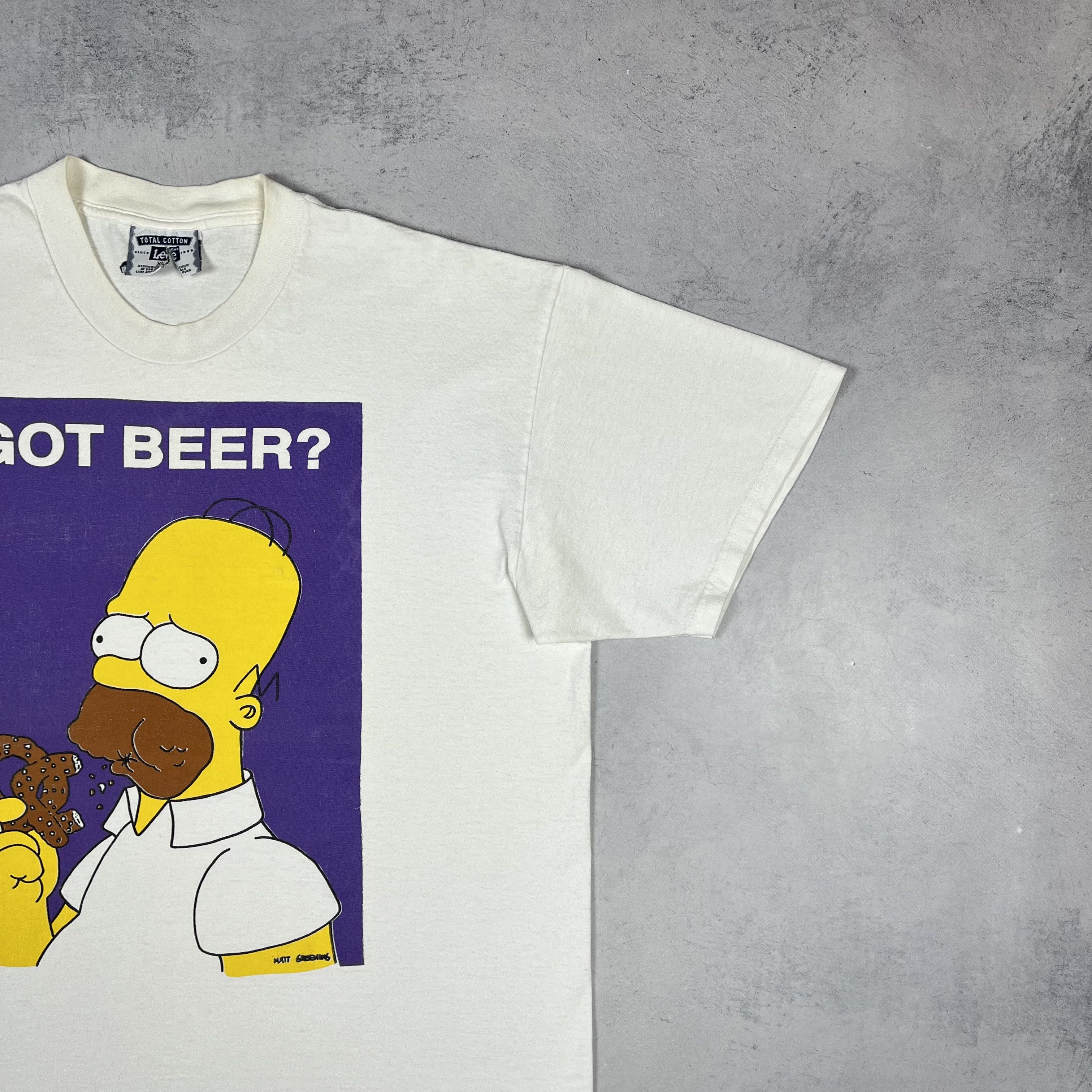 Cartoon Network Vintage Simpsons Homer “Got Beer?” Cartoon T Shirt 90’s Size US XL / EU 56 / 4 - 3 Thumbnail