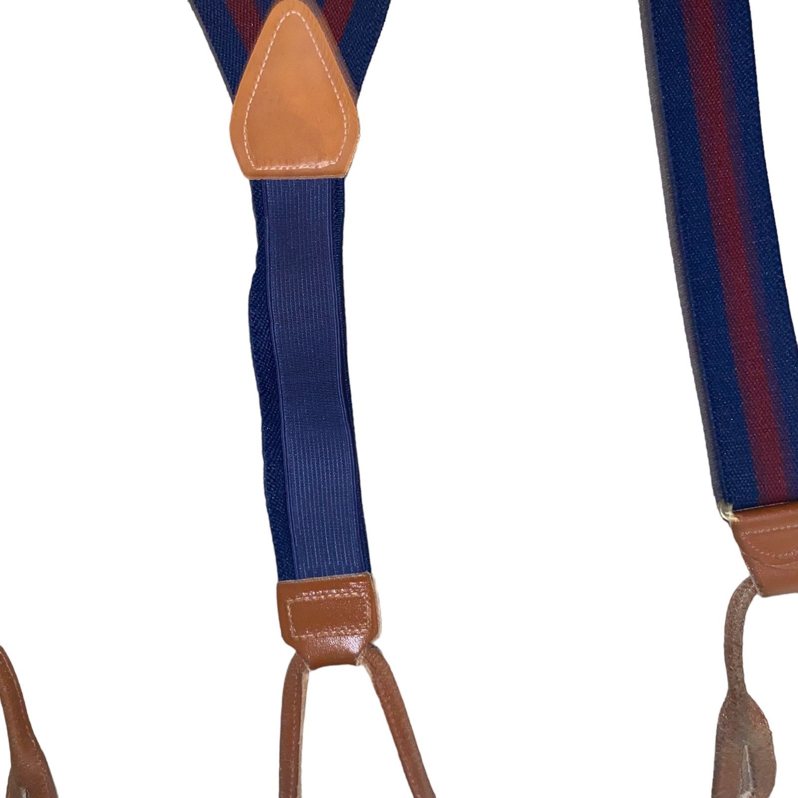 Vintage Vintage Y-shaped Elastic Striped Navy Adjustable Suspenders Size ONE SIZE - 5 Thumbnail
