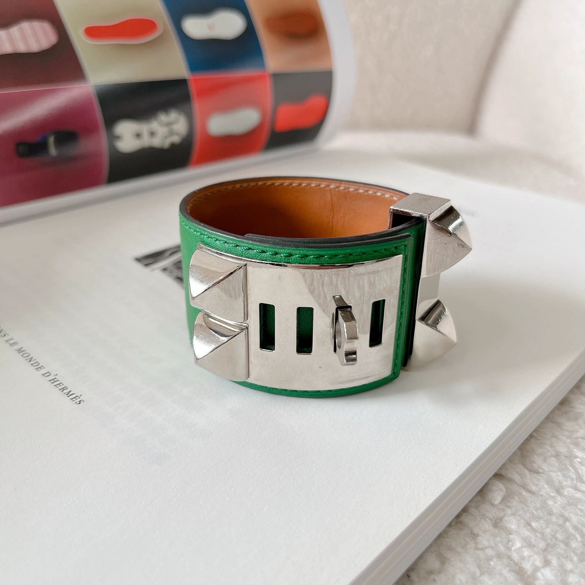 Hermes Hermes Collier de Chien Green Bracelet 4815 Size ONE SIZE - 2 Thumbnail