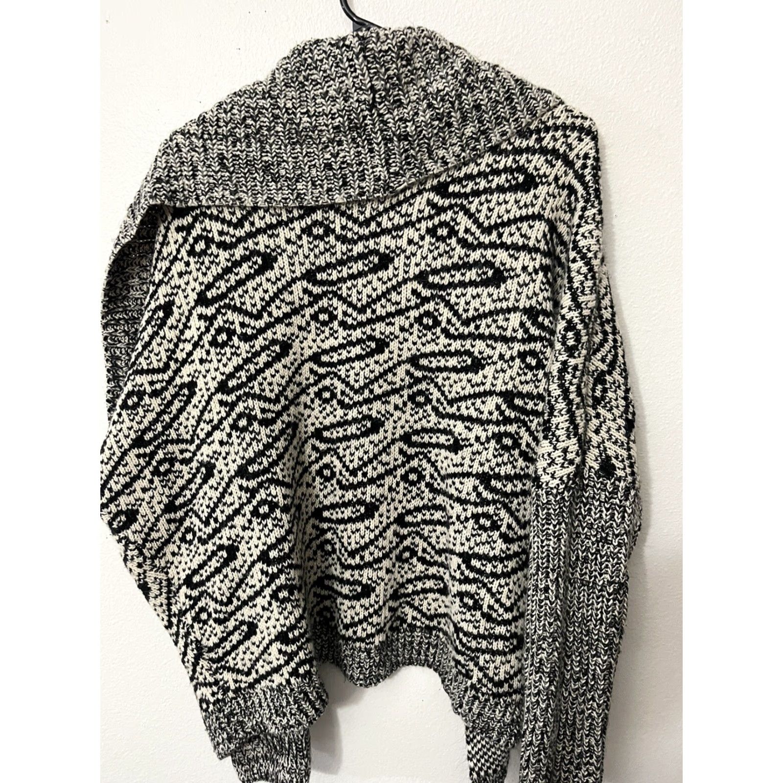 H&M H&M Womens Small Cardigan Sweater Open Front Ribbed Black Oversized Size S / US 4 / IT 40 - 2 Thumbnail