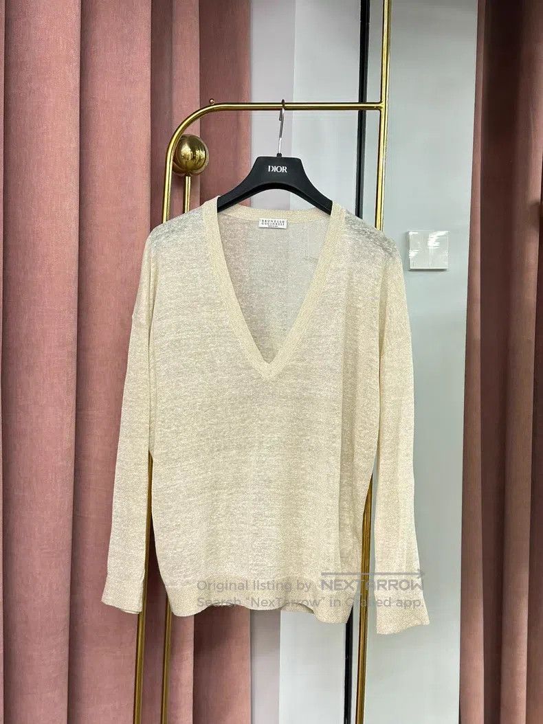 Brunello Cucinelli Brunello Cucinelli Lightweight Knit Top Size S / US 4 / IT 40 - 1 Thumbnail