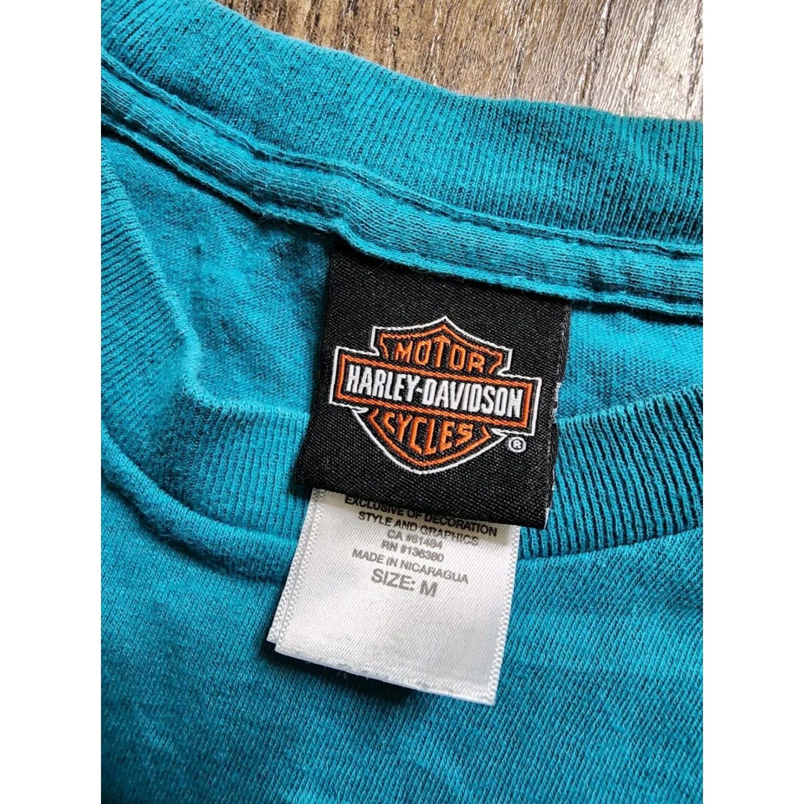 Harley Davidson Harley Davidson Motorcycle T-Shirt Mens M Blue Double-Sided Short Sleeve Crew Neck Size US M / EU 48-50 / 2 - 5 Thumbnail