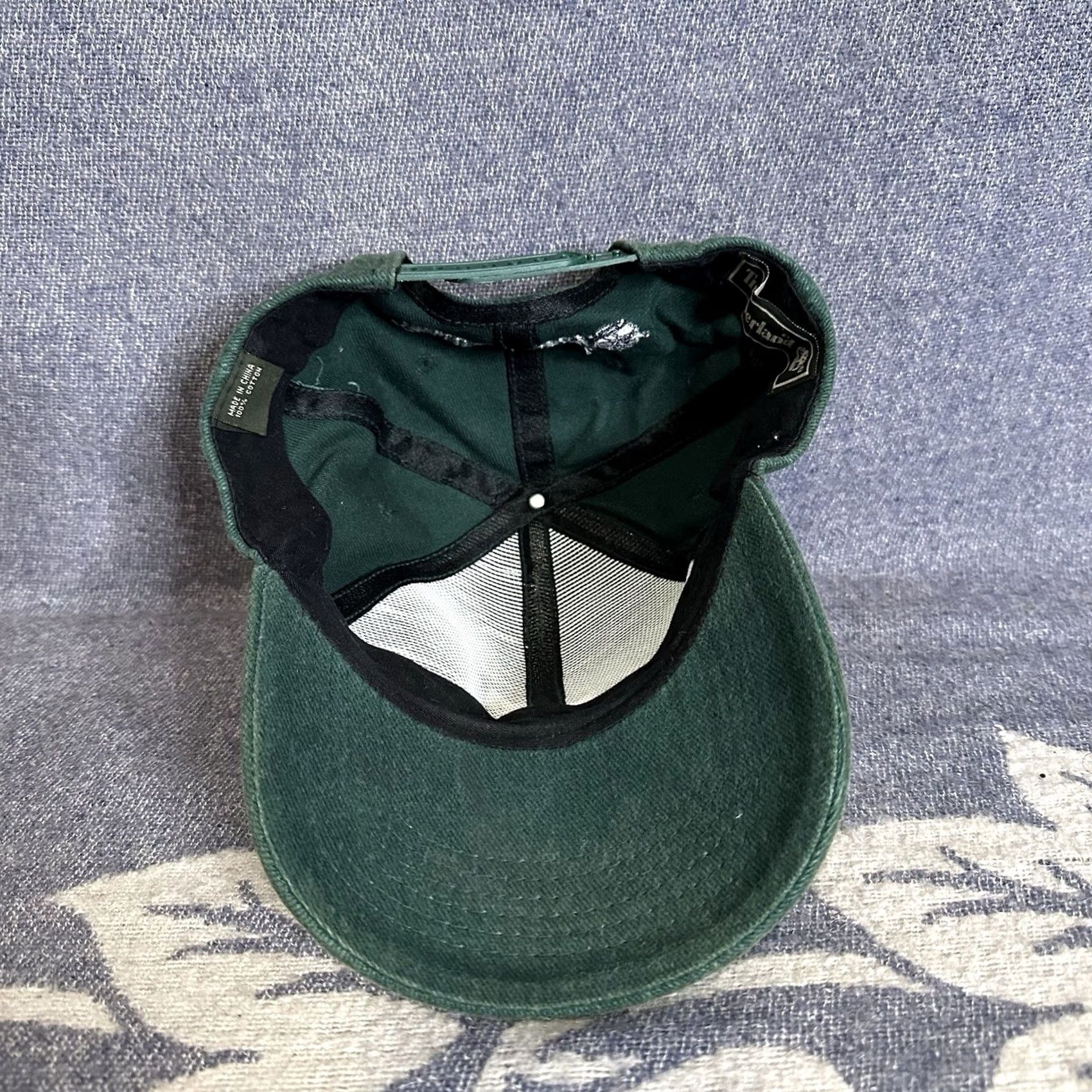 Timberland VINTAGE Timberland Logo 6 Panel Snapback Hat Green Adult One Size Adjustable Cotton Size ONE SIZE - 5 Thumbnail