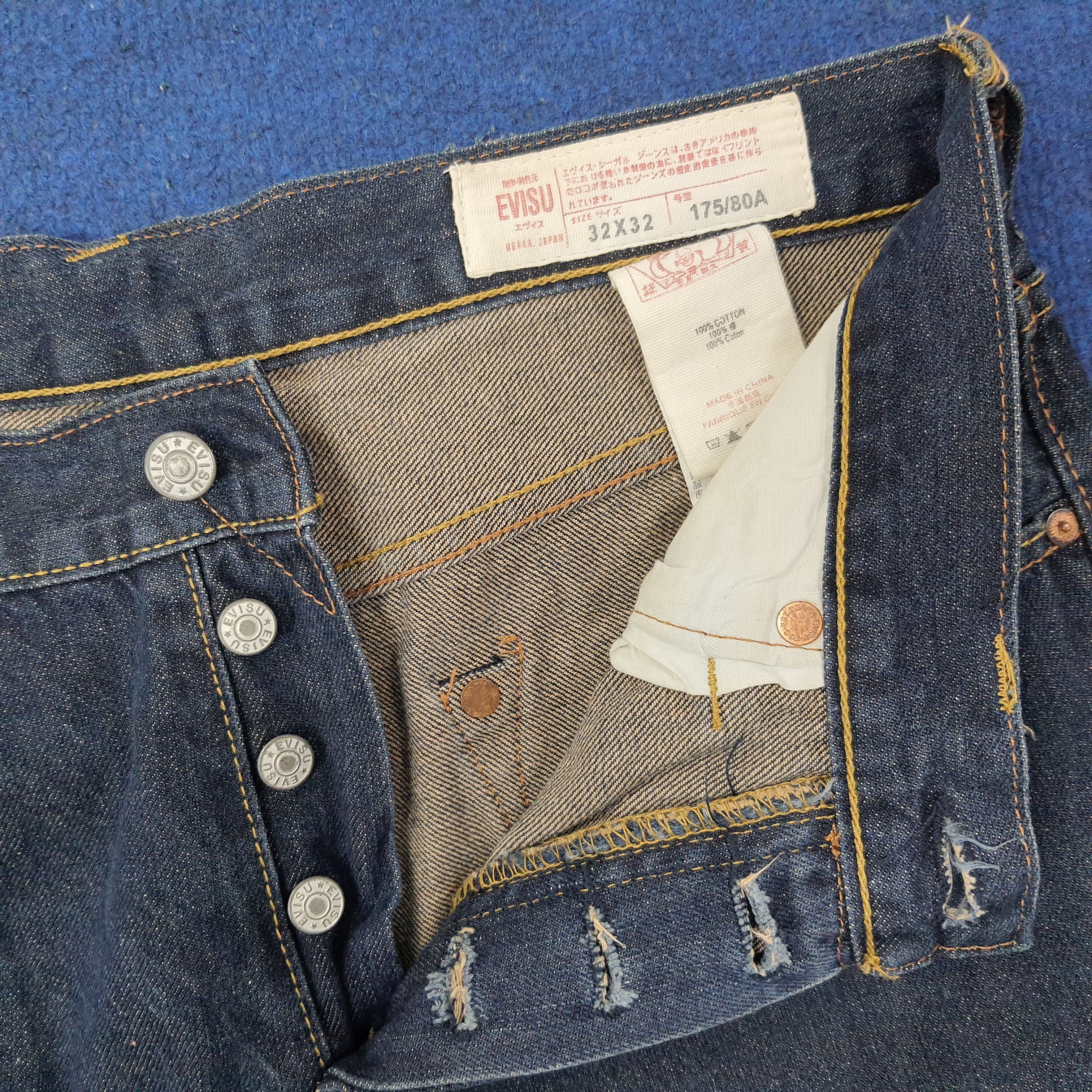 Japanese Brand Vintage Evisu Selvedge Japan Custom Daicock Jeans C244N11 Size US 32 / EU 48 - 6 Thumbnail