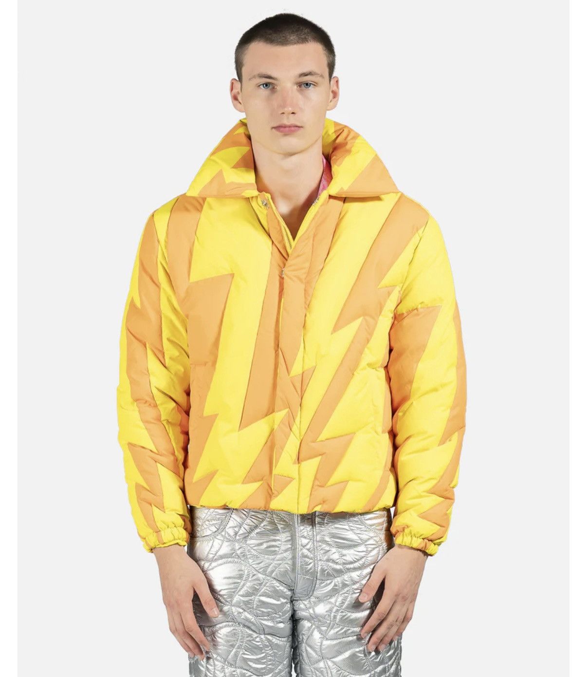 ERL ERL Orange and Yellow Down Lightening Bolt Puffer Jacket Size US M / EU 48-50 / 2 - 1 Thumbnail